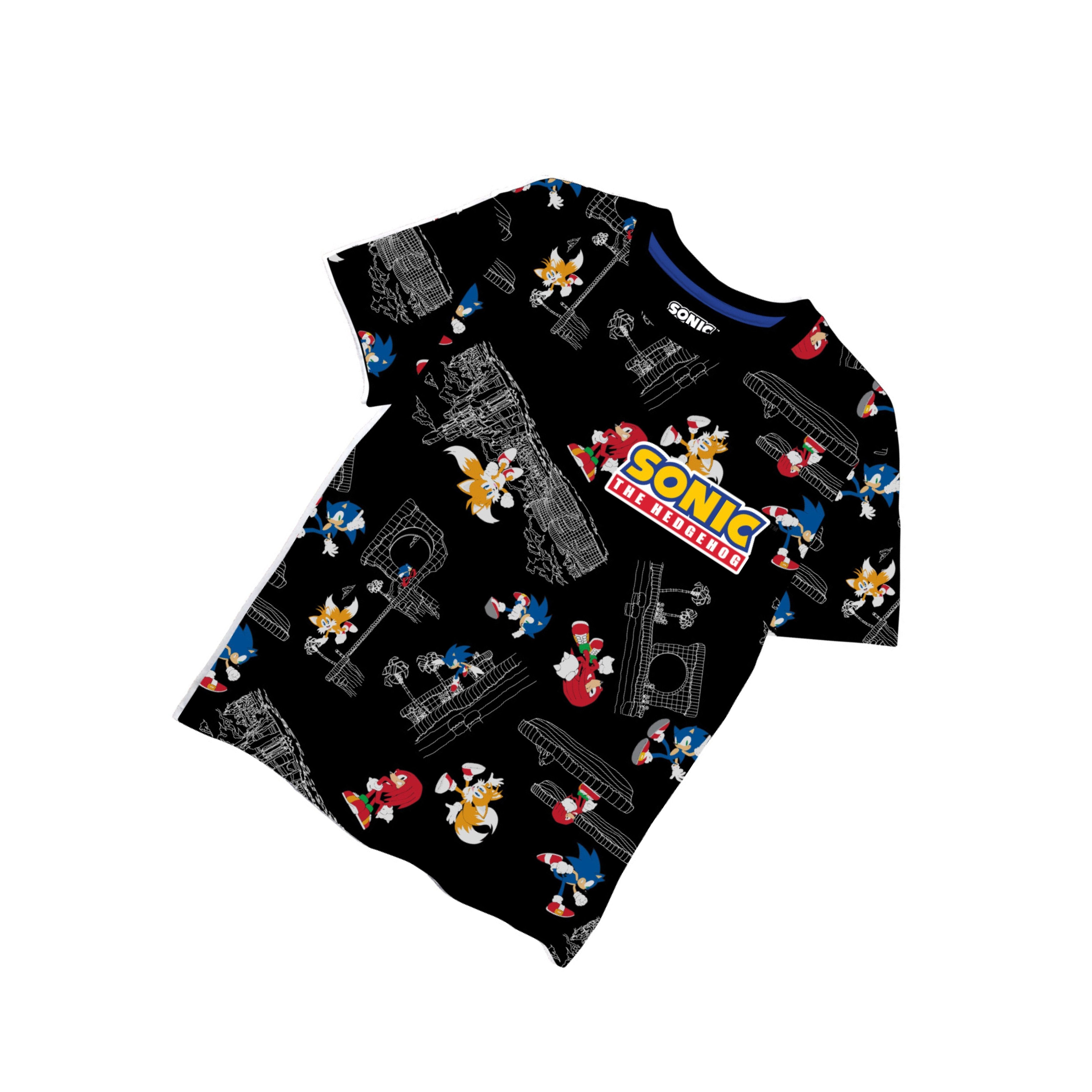 Boys Sonic the Hedgehog T-Shirt Sega Graphic Short Sleeve Crewneck Tee Little Big Boys