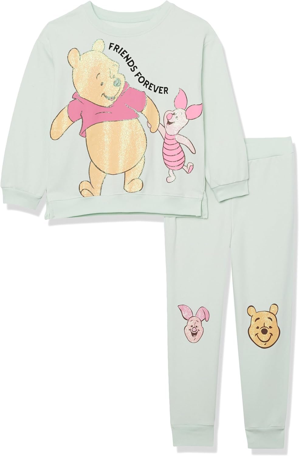 Disney Girls Winnie the Pooh & Piglet Fleece Sweatshirt & Jogger Set - Girls 2t-6x