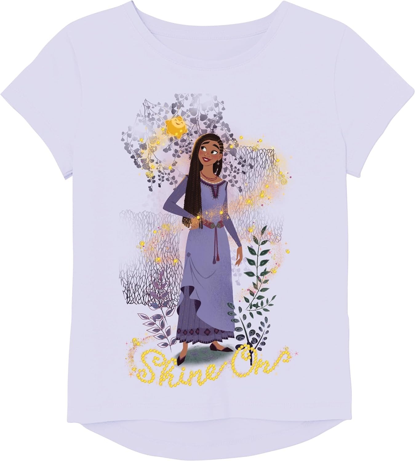 Disney Girls Wish Movie Asha Star & Valentino Short Sleeve T-Shirt - Sizes 2-16