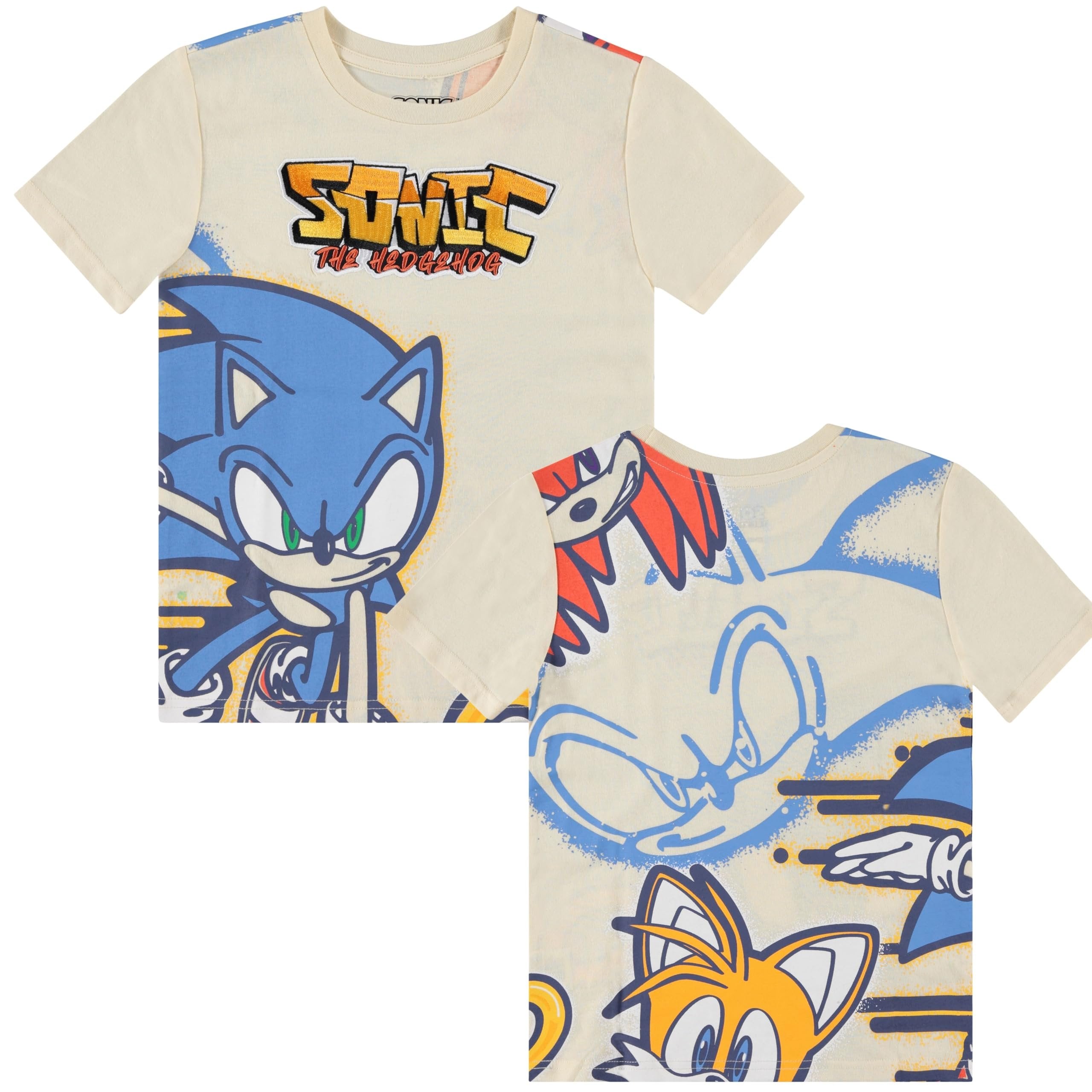 Boys Sonic the Hedgehog T-Shirt Sega Graphic Short Sleeve Crewneck Tee Little Big Boys