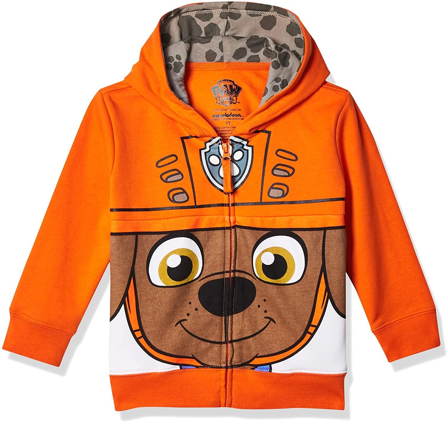 Paw Patrol Boys' Toddler Character Big Face Zip-up Hoodies