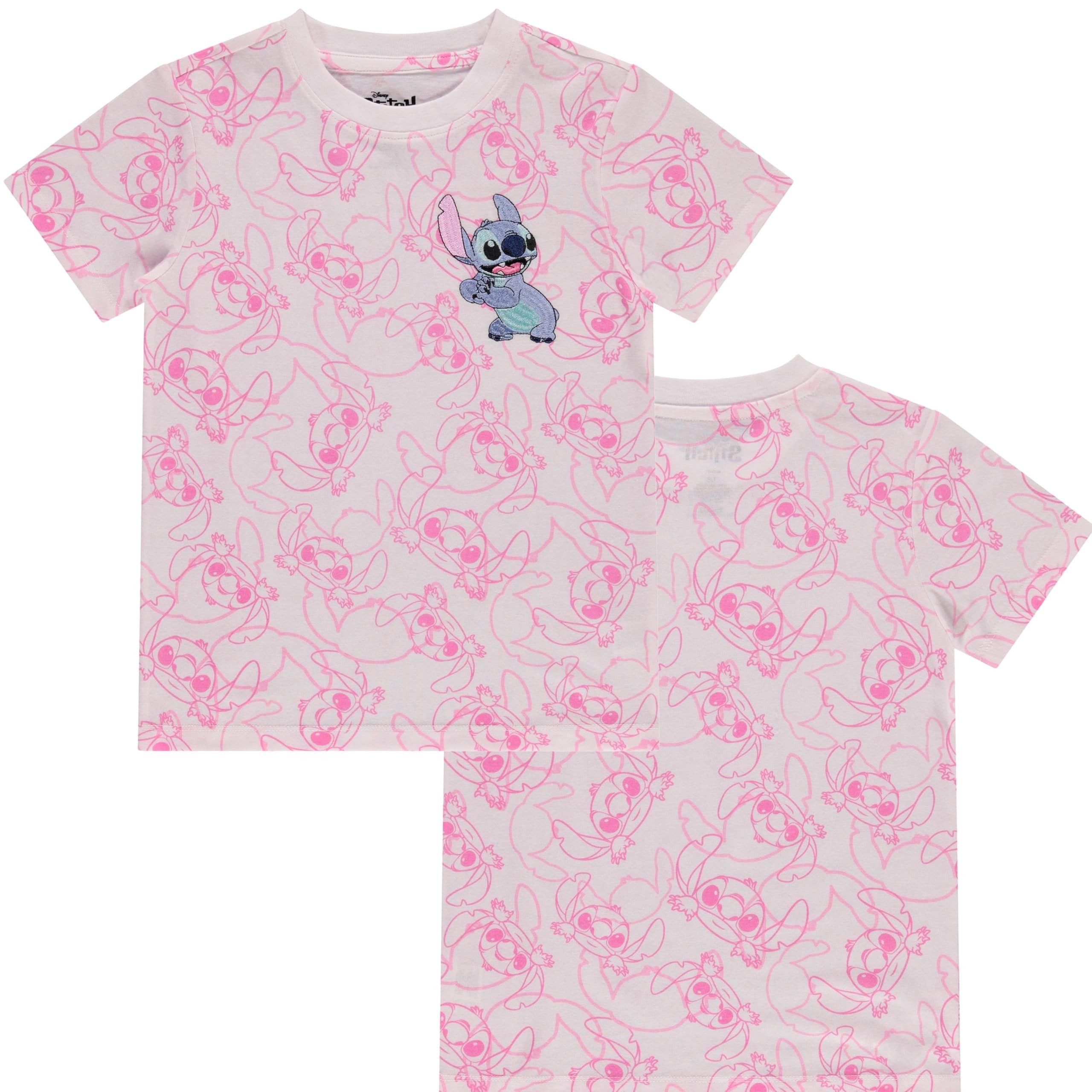 Disney Lilo and Stitch Girls Short Sleeve T-Shirt- Stitch Girls Tee Sizes 4-16