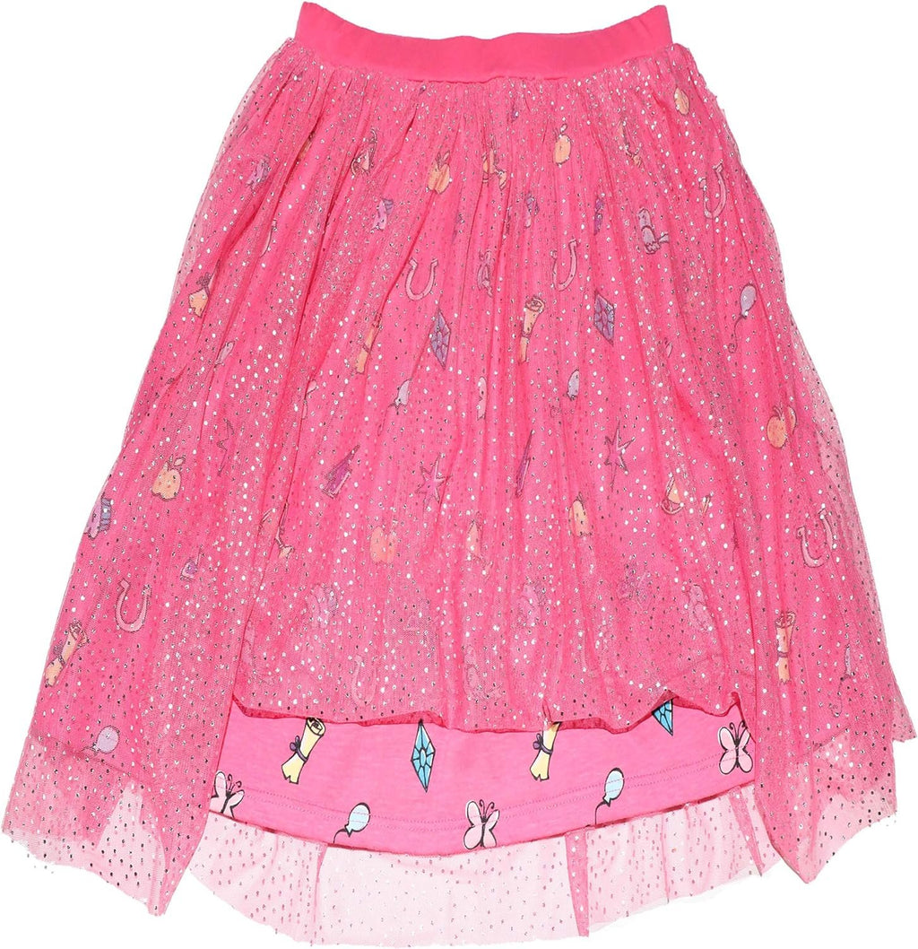 My Little Pony Short Sleeve Front Tie T-Shirt and Tulle Printed Skirt
