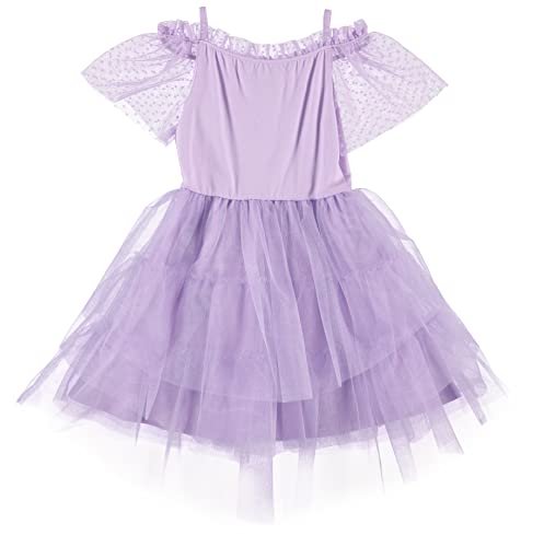 DISNEY Girls Lavender Tutu Flower Dress - Encanto Inspired Isabela Costume Dress Lilac- Sizes XS-XL
