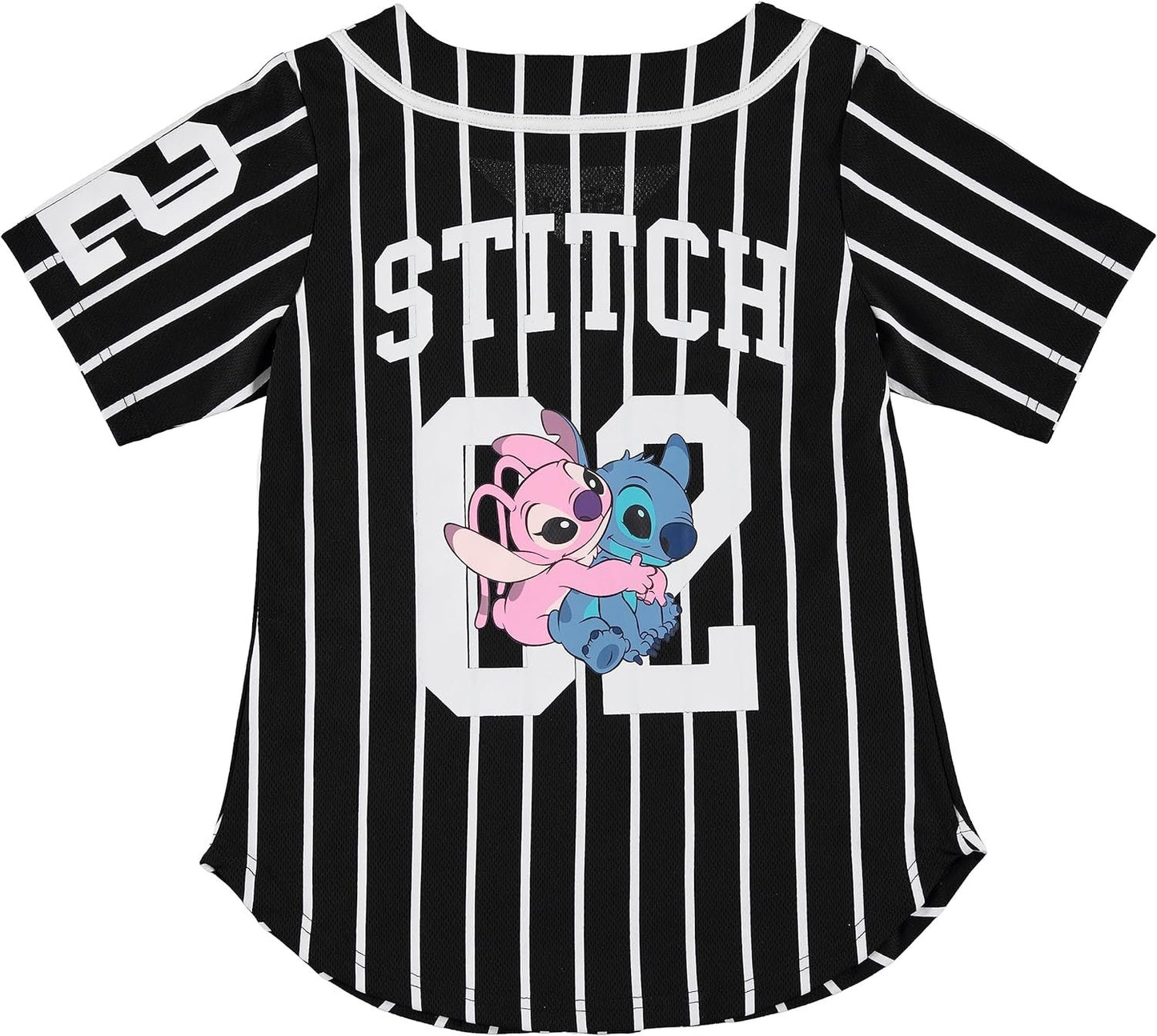 Disney Girls Baseball Jersey T-Shirt with Lilo & Stitch and Mickey Mouse- Girls Sizes 4-16