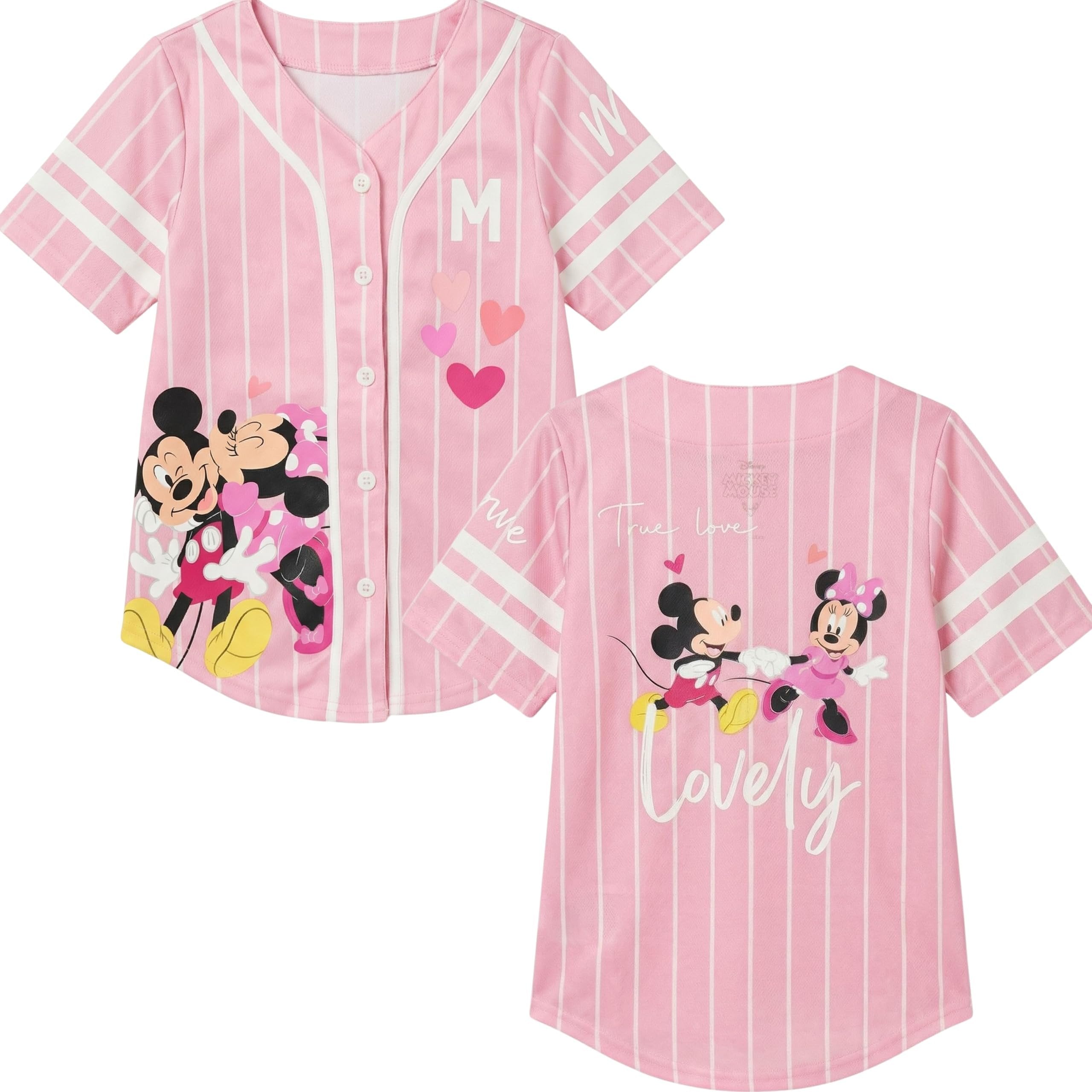 Disney Girls Minnie Mouse Baseball Jersey T-Shirt - Girls Sizes 4-16