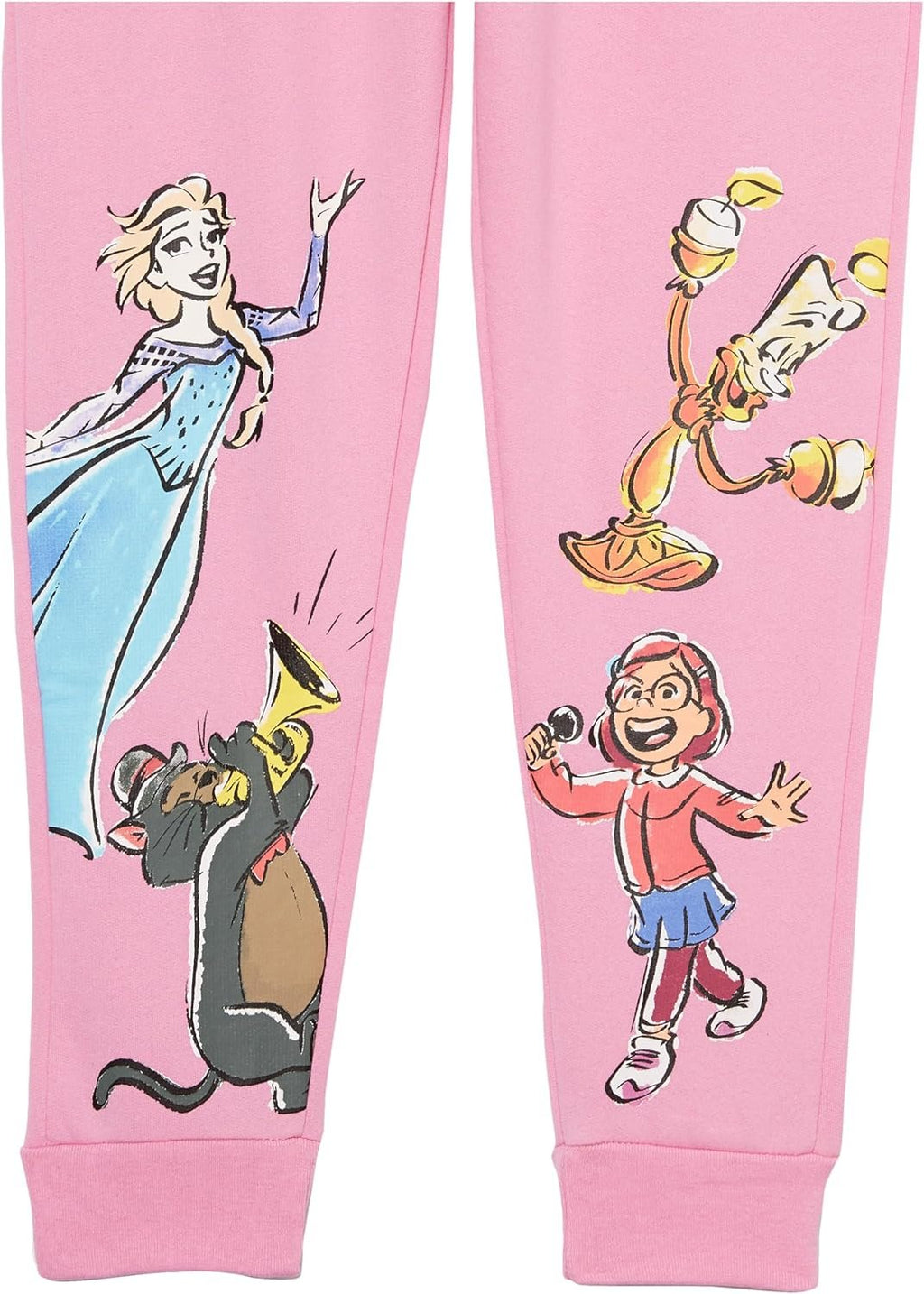 Disney Girls D100 Character Fleece Sweatshirt & Jogger Set - Mickey, Minnie, Stitch, Elsa, Mirabel - Girls 4-16