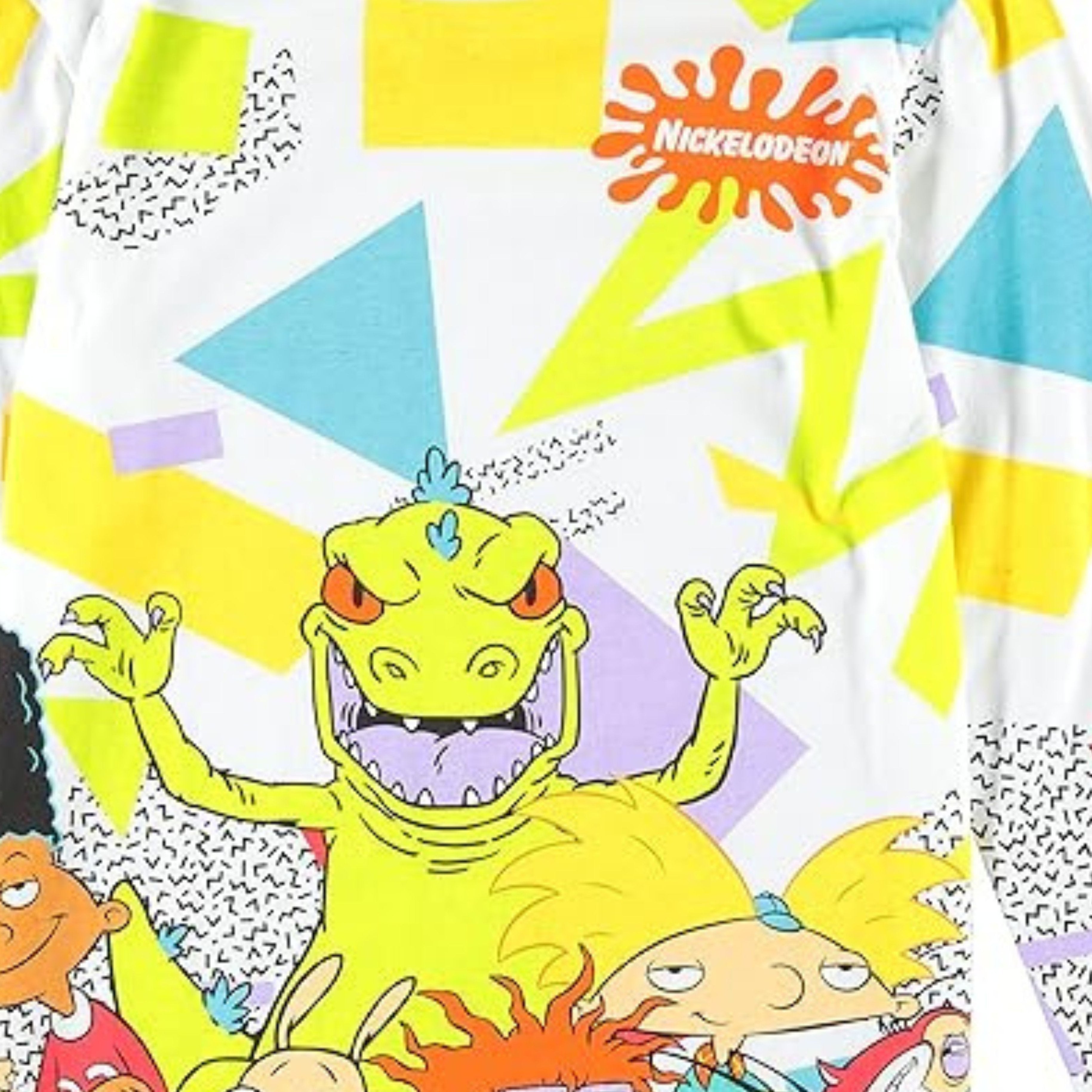 rugrats Nickelodeon Boys Long Sleeve T-Shirt - All Over Print Design T-Shirt