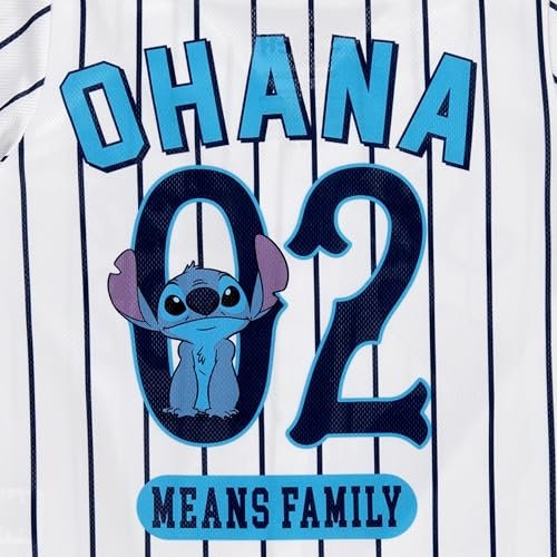 Disney Girls Baseball Jersey T-Shirt with Lilo & Stitch and Mickey Mouse- Girls Sizes 4-16 Hot Pink