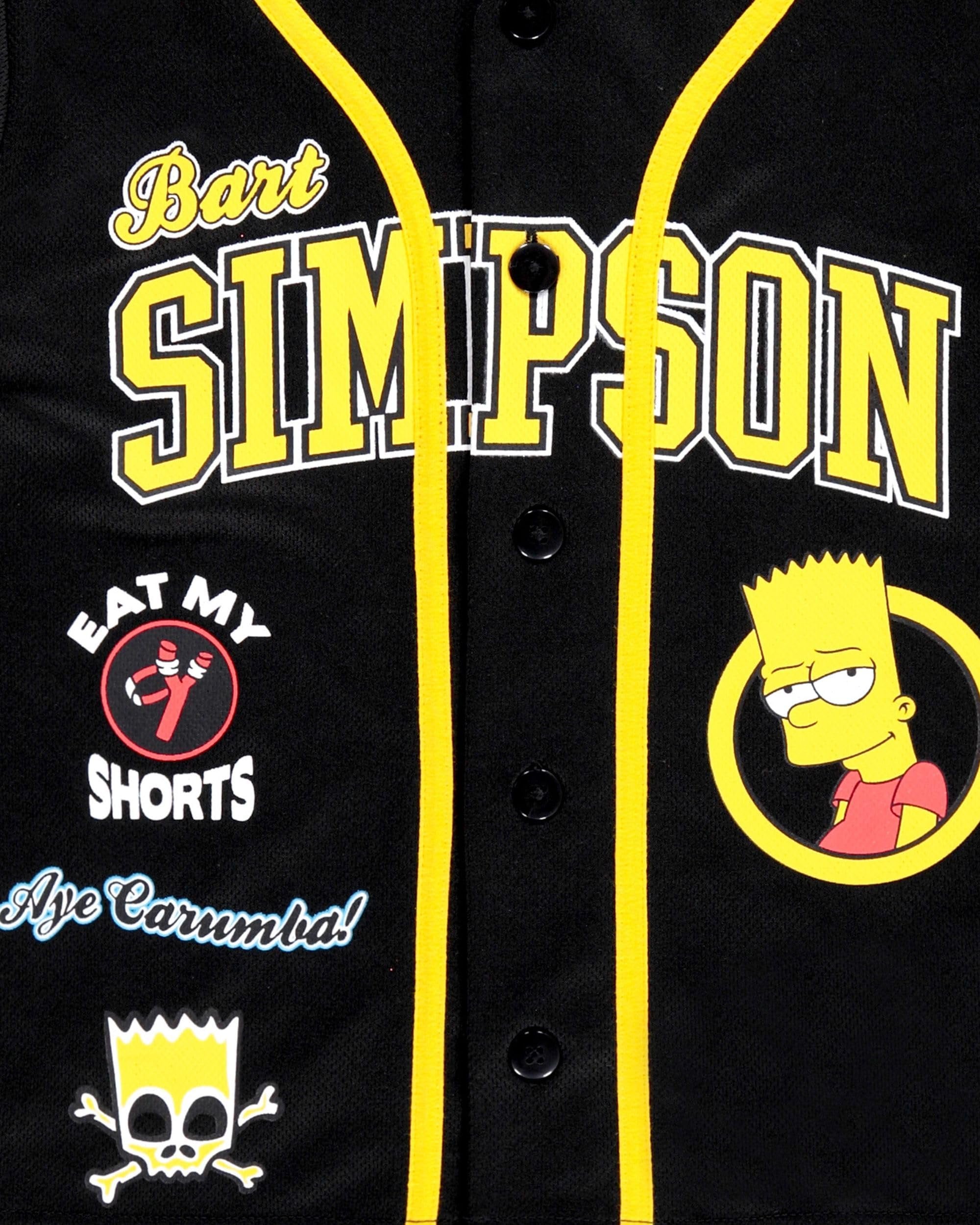 Boys Bart Simpson Baseball Jersey T-Shirt - Little and Big Boys Sizes 4-20 Black