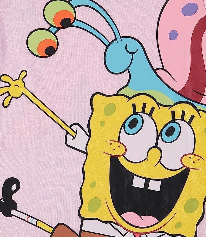 SpongeBob SquarePants Girls T-Shirt - Spongebob & Patrick Front & Back Tee - Sizes 4-16