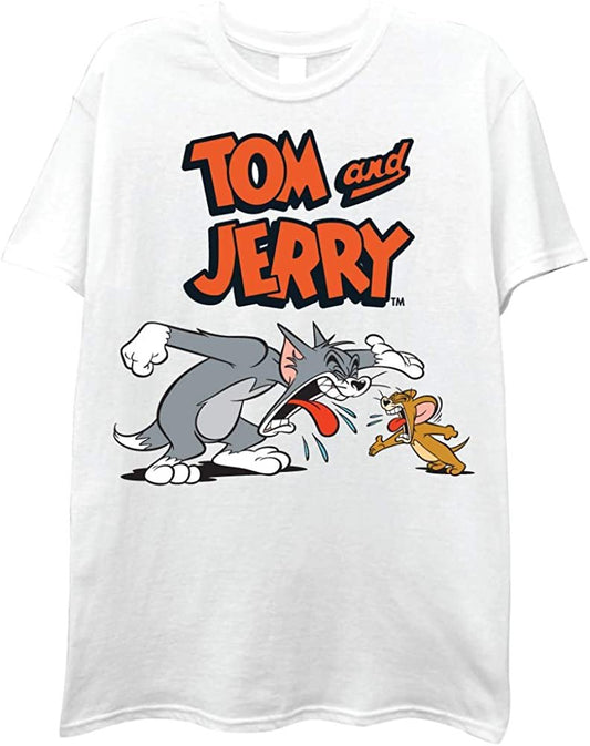 Tom and Jerry Men's Short Sleeve Crewneck T-Shirt, Unisex Adult Sizes