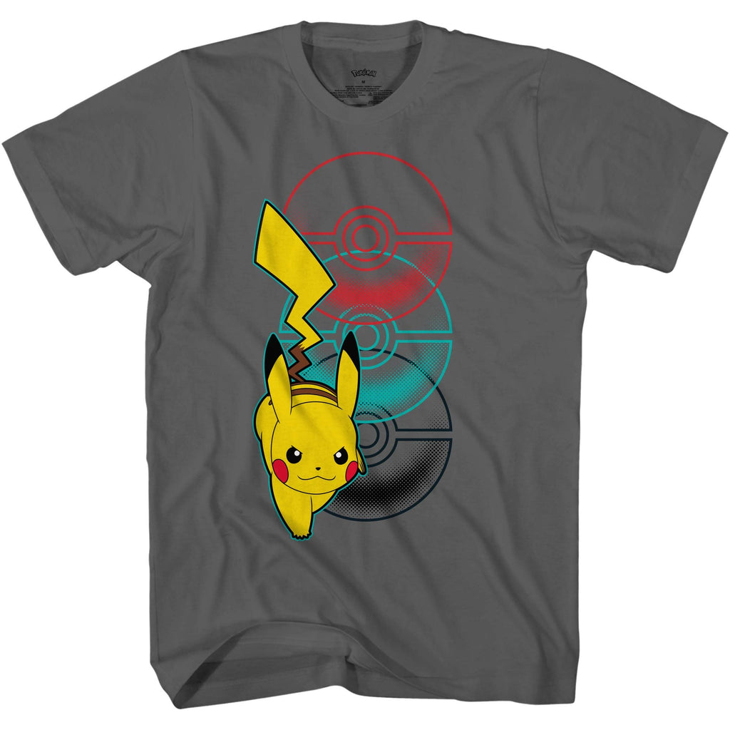 Pokemon Pikachu Big Boys Short Sleeve T-Shirt - Pikachu Lightning Energy Bounce