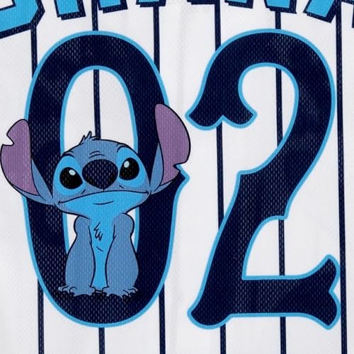 Disney Girls Baseball Jersey T-Shirt with Lilo & Stitch and Mickey Mouse- Girls Sizes 4-16 Hot Pink