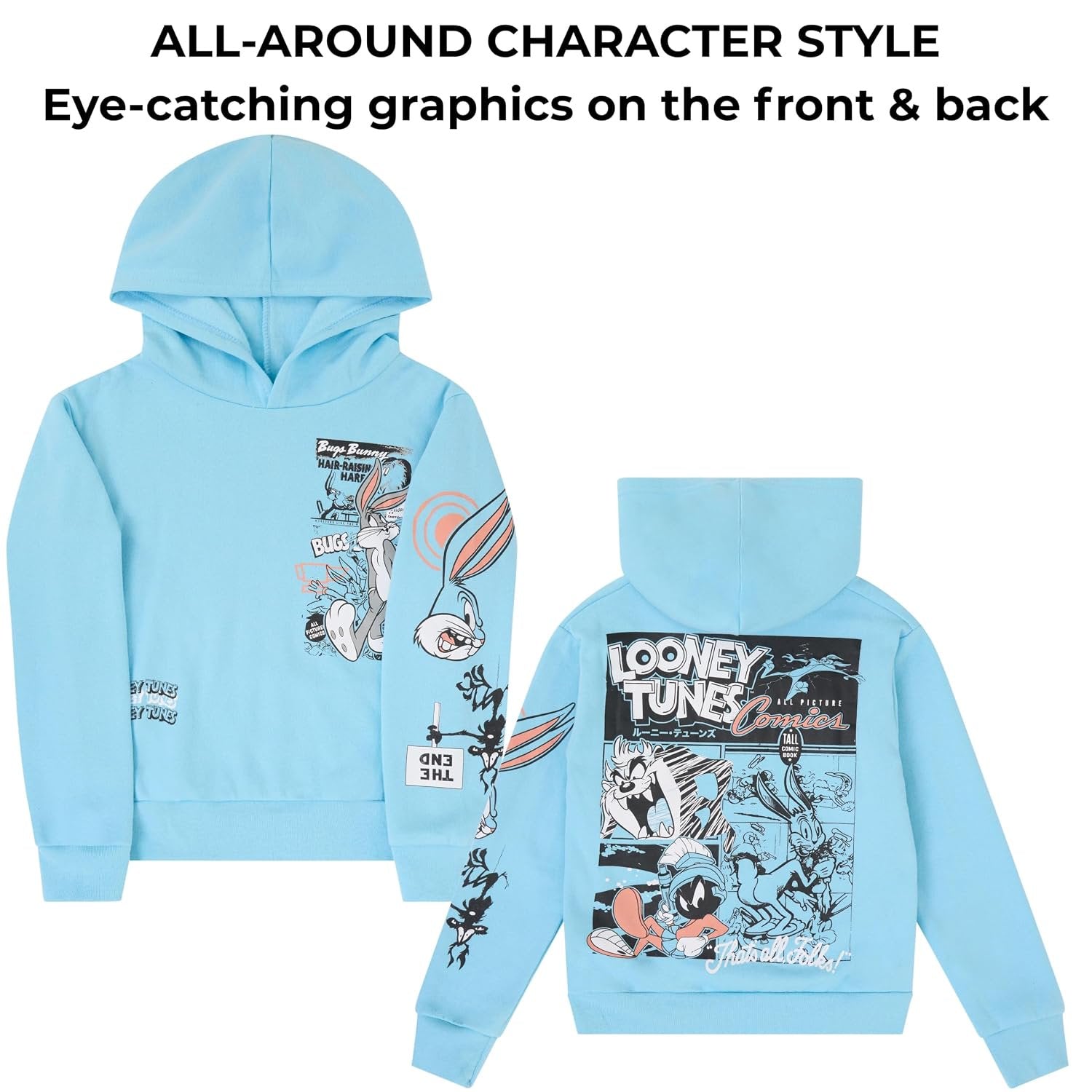 LOONEY TUNES Boys Hoodie and Jogger Pants 2-Piece Outfit Set- Boys Sizes 4-16