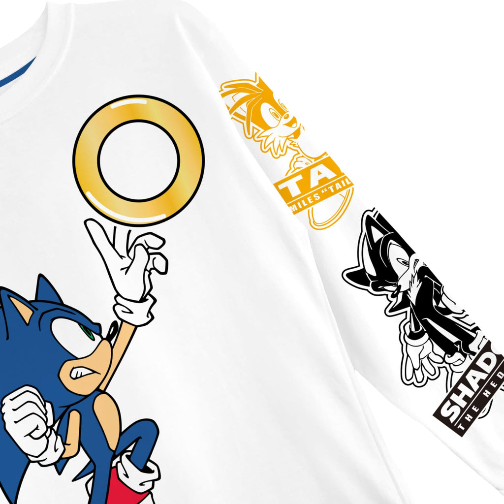 Boys Sonic The Hedgehog Graphic Long Sleeve T-Shirt- Little and Big Boys Sizes 4-20