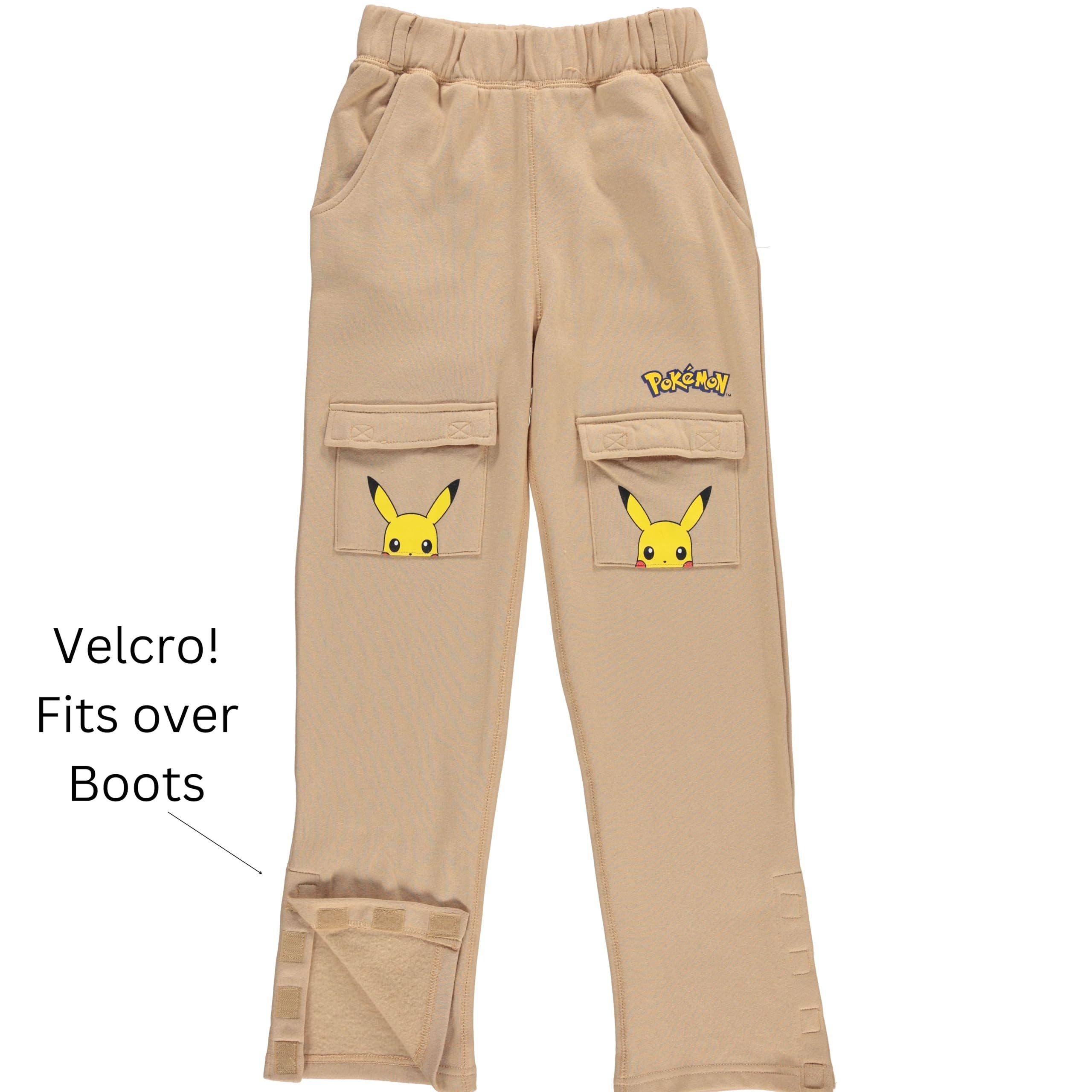 Pokemon Boys Pikachu Adaptive T-Shirt & Cargo Sweatpants Set, Clothing Little and Big Boys Sizes
