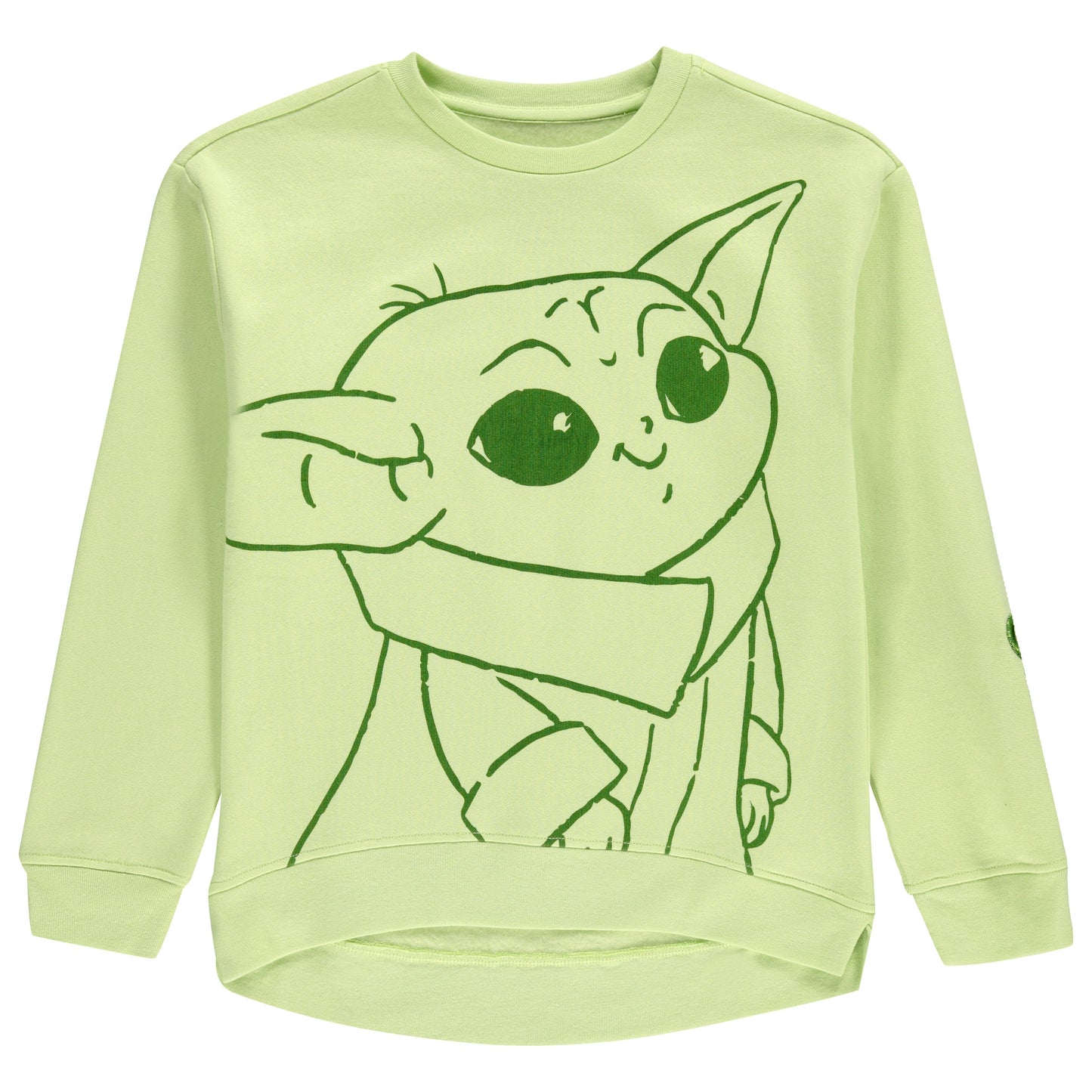 STAR WARS Girls Baby Yoda Crewneck Sweatshirt and Shorts Clothing Set- Little and Big Girl Sizes 4-16