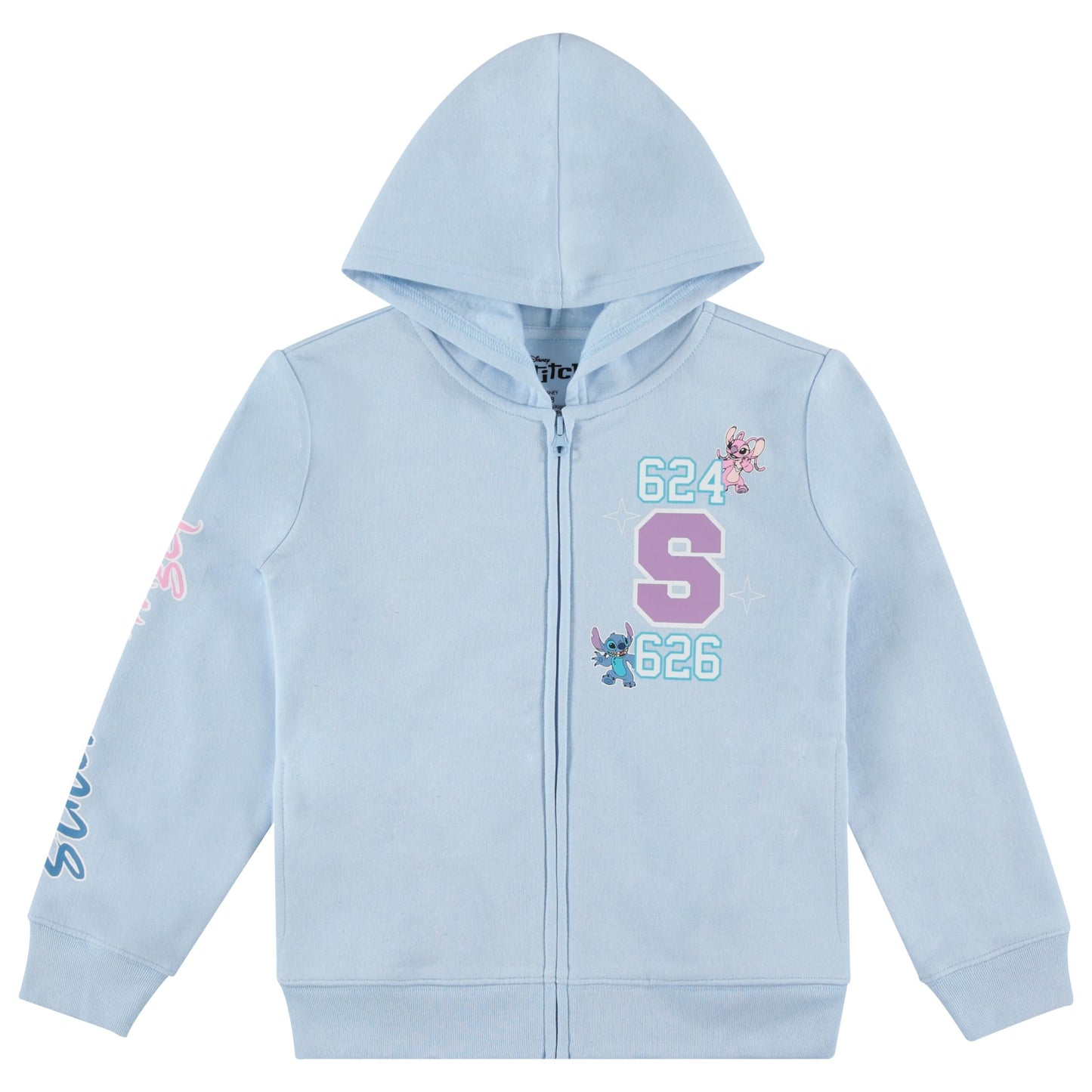 DISNEY Girls Lilo & Stitch Zip Up Hoodie - Little and Big Girls Sizes 4-16