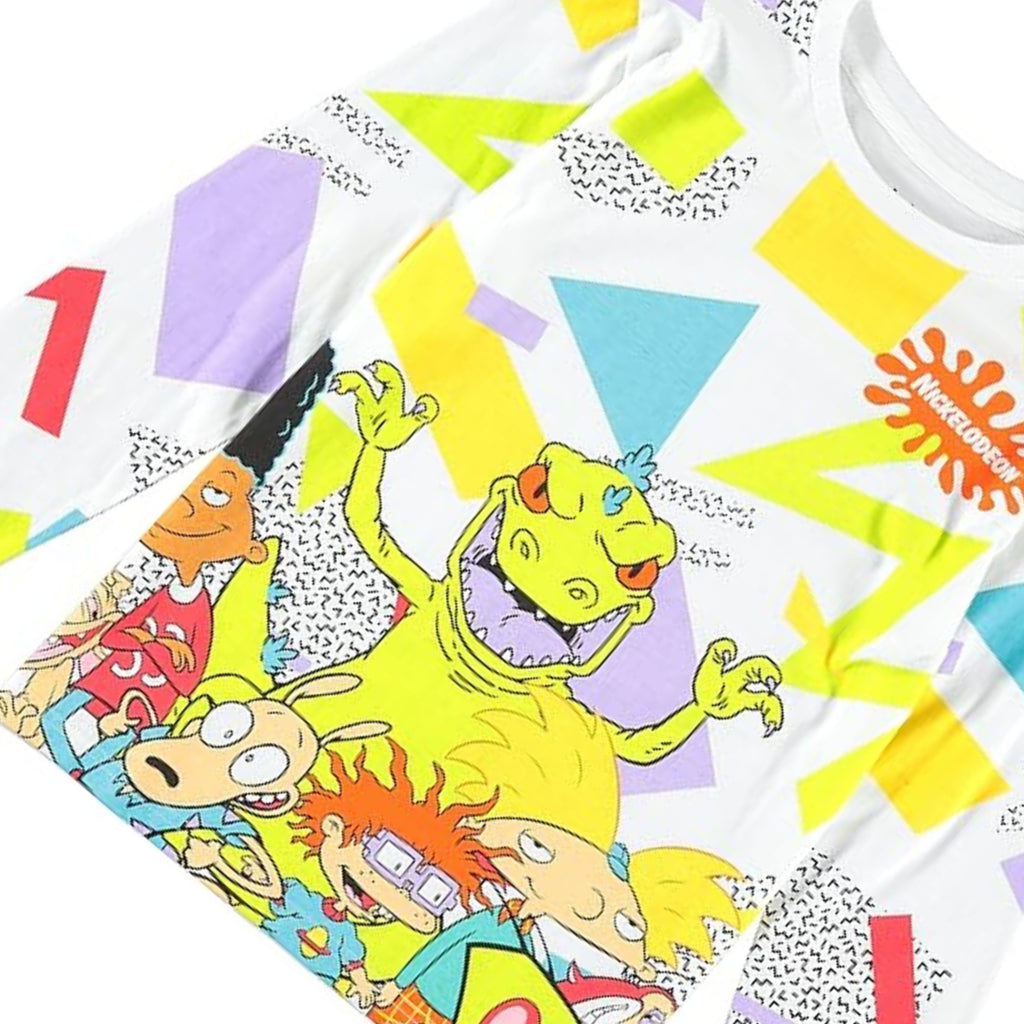 rugrats Nickelodeon Boys Long Sleeve T-Shirt - All Over Print Design T-Shirt