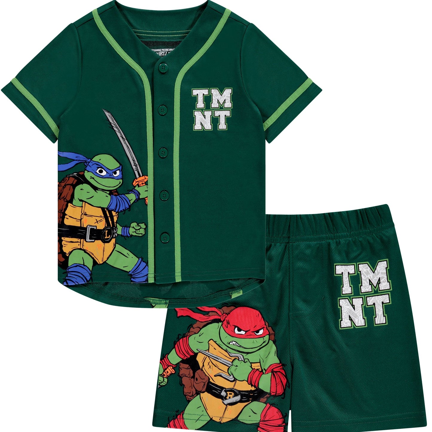 Teenage Mutant Ninja Turtles Boys Baseball Jersey Shirt and Shorts Clothing Set- Little and Big Boys Sizes 4-20