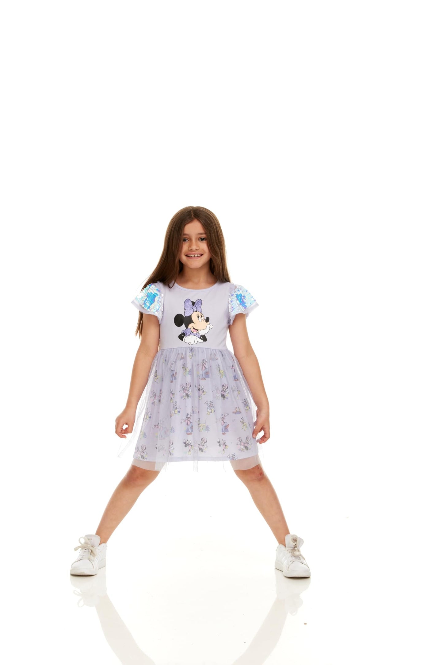 Disney Minnie Mouse Sequin Sleeve Tulle Dress-Girls Sizes 2-6x