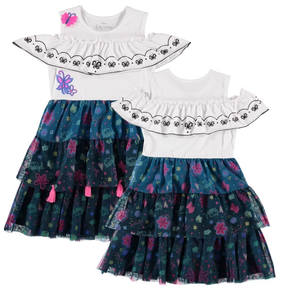 DISNEY Girls Lavender Tutu Flower Dress - Encanto Inspired Isabela Costume Dress Lilac- Sizes XS-XL