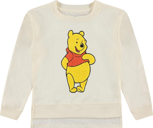 DISNEY Winnie the Pooh Girls Pullover Sweatshirt with Chenille Patch - Big Girls Sizes 7-16