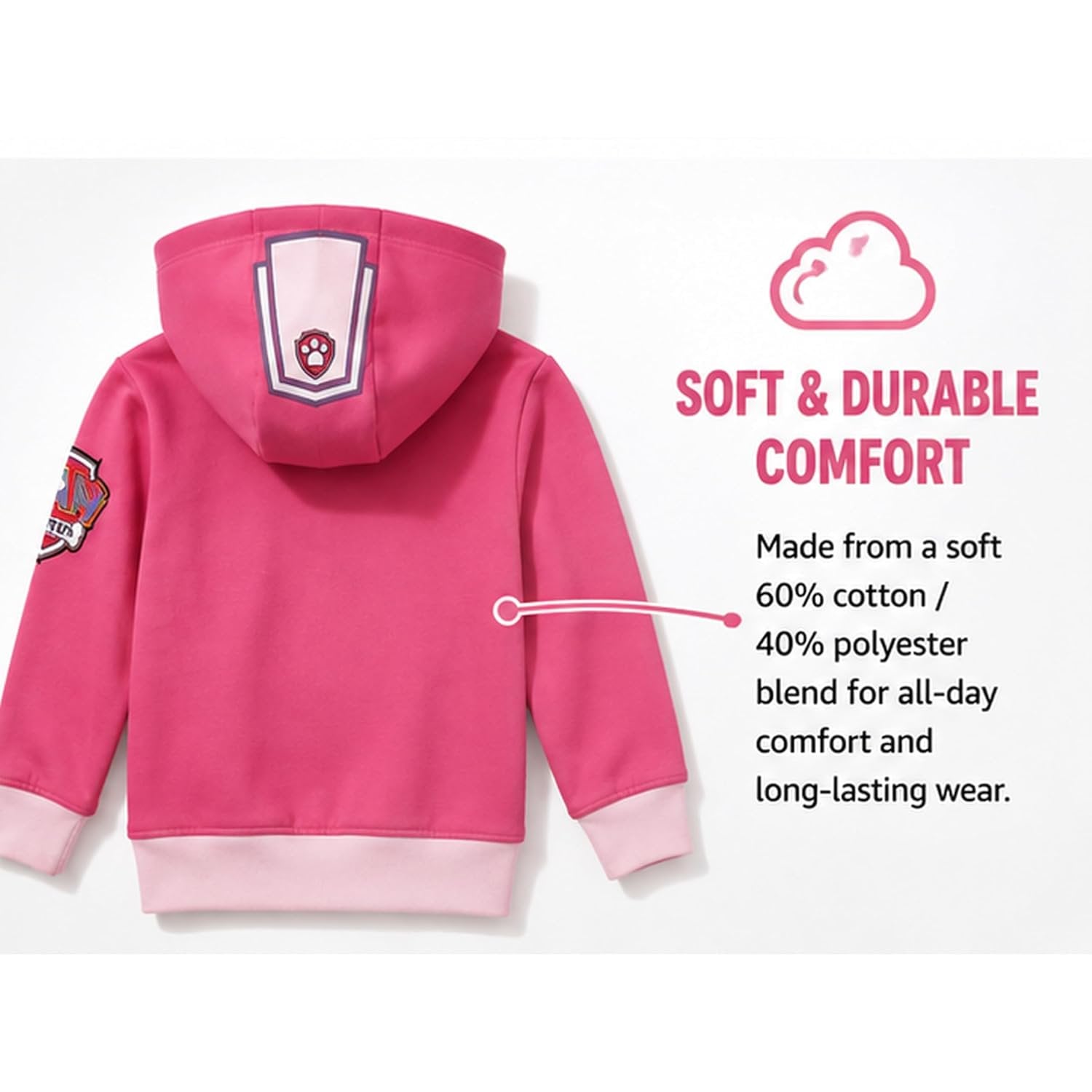 Nickelodeon Paw Patrol Character Big Face Zip-up Hoodies - Skye, Everest - Toddlers