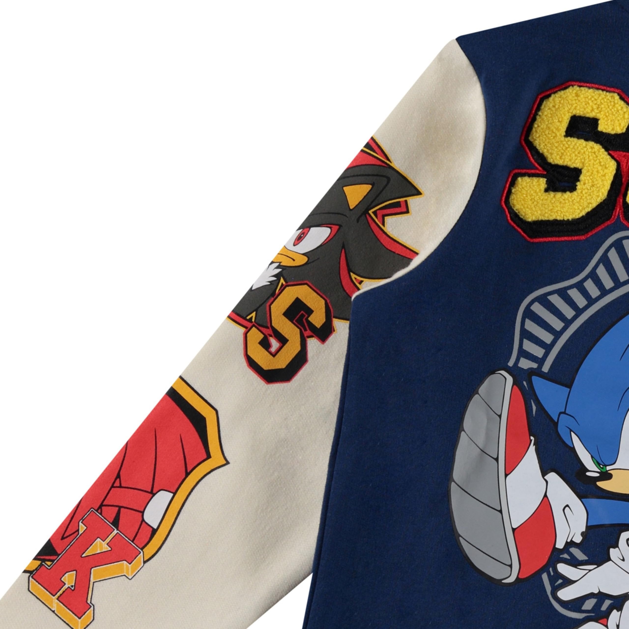 SEGA Boys Sonic the Hedgehog Varsity Jacket, Shadow & Knuckles- Little Boys 4-7