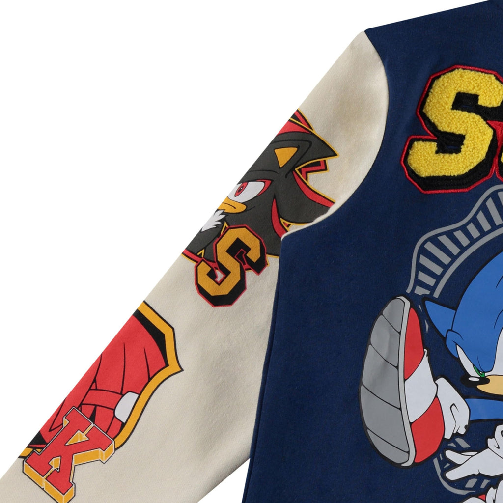 SEGA Boys Sonic the Hedgehog Varsity Jacket, Shadow & Knuckles- Little Boys 4-7