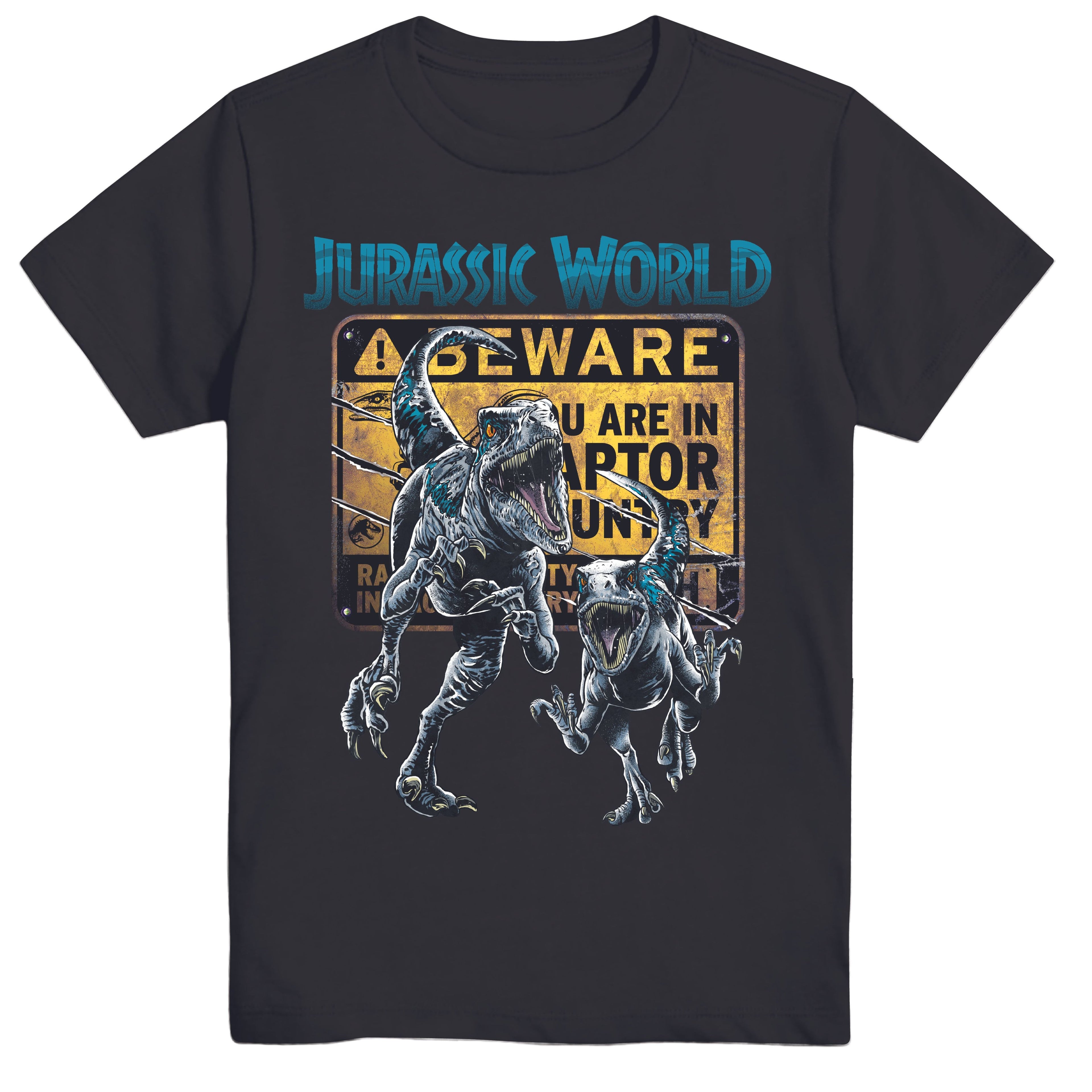 Jurassic World Boys Split Vertical Short Sleeve Tyrannosaurus Rex Dinosaur T-Shirt, Boys Sizes 8-16 (10/12, Black)