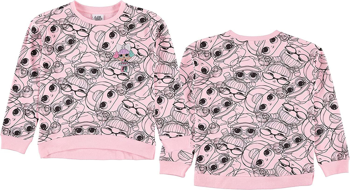 L.O.L. Surprise! Girls Sweatshirt -Jumbo Print and Embroidery Sweater- Sizes 4-16