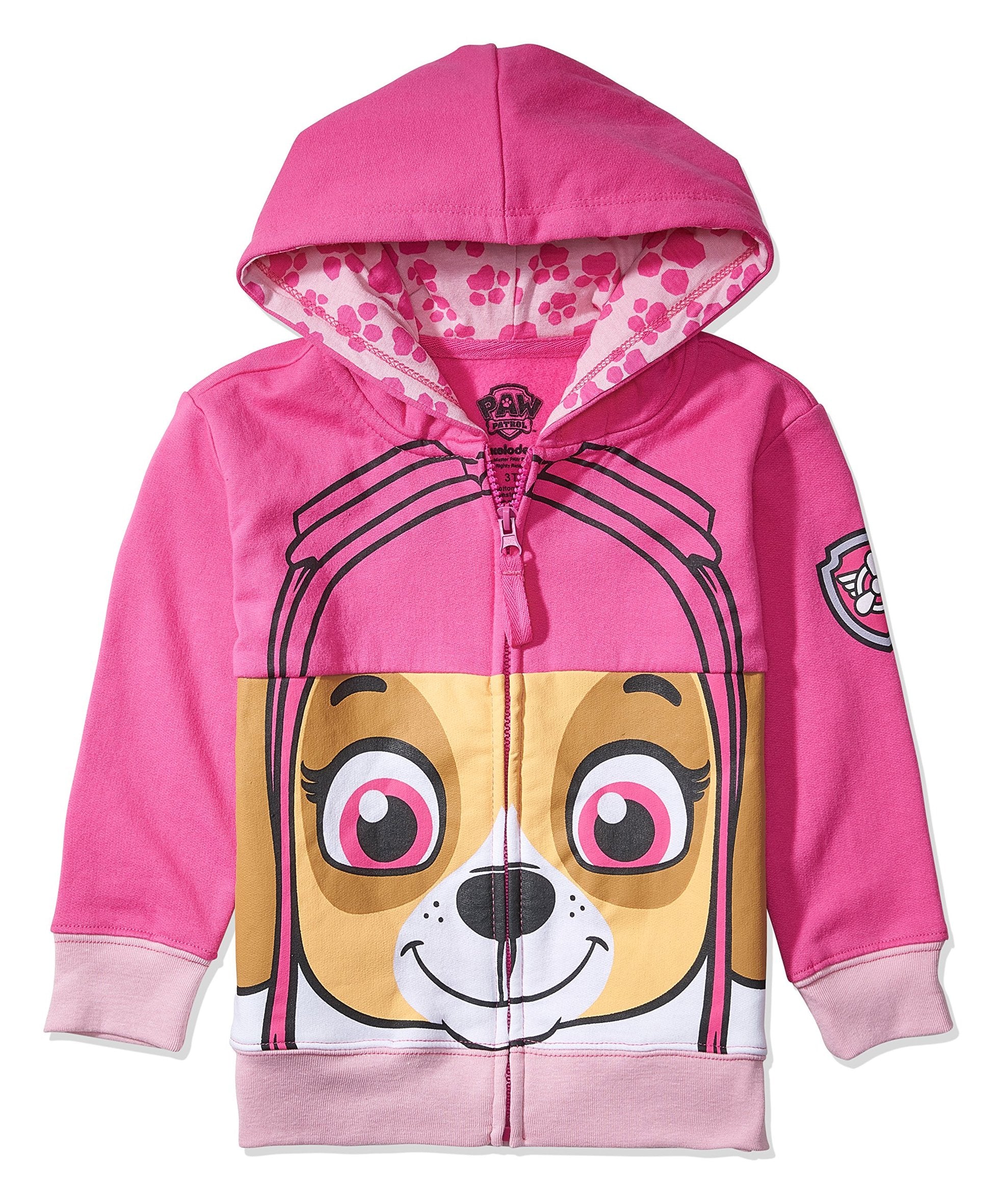 Nickelodeon Paw Patrol Character Big Face Zip-up Hoodies - Skye, Everest - Toddlers