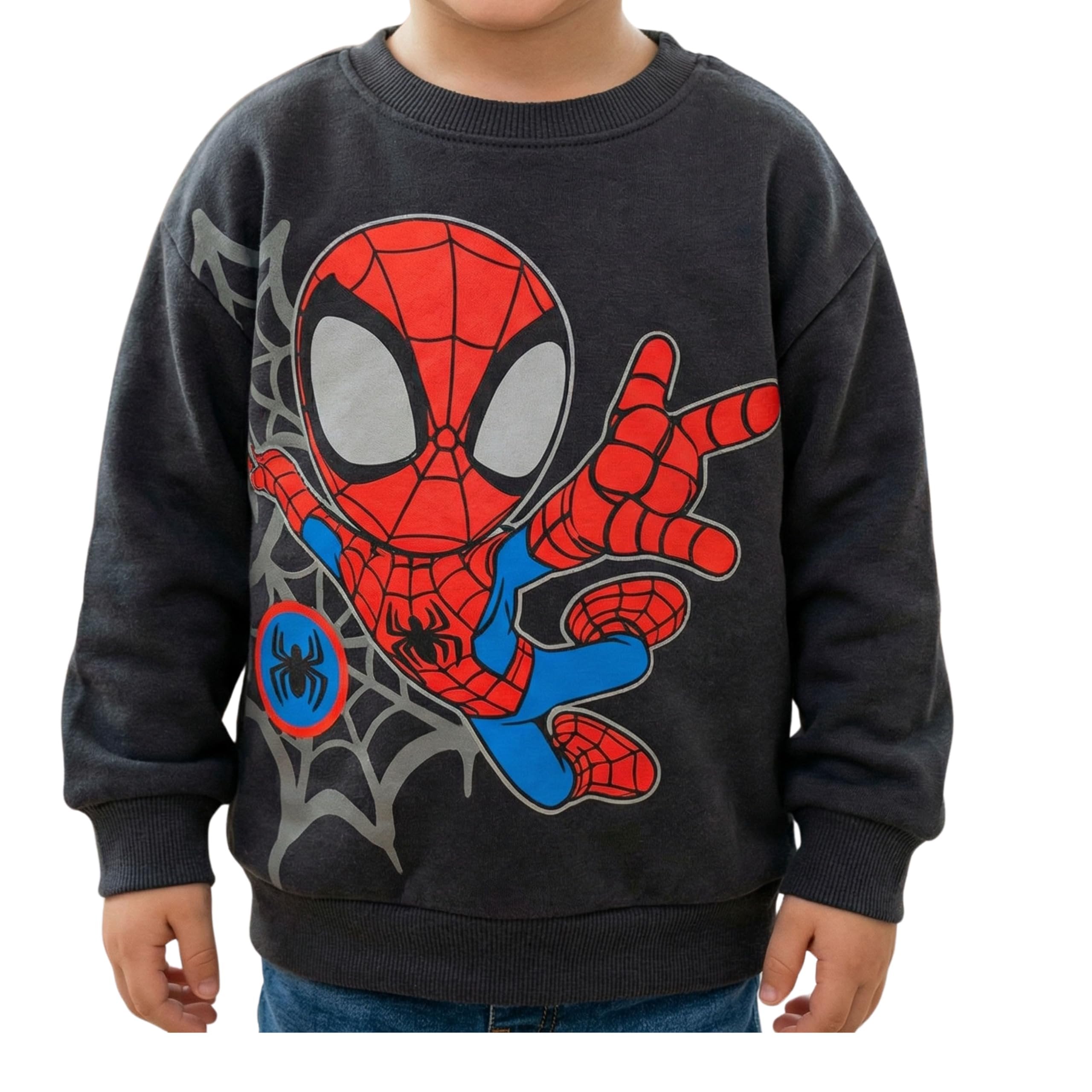 Marvel Spider-Man Toddler Boys Long Sleeve Crewneck Sweatshirt, Red, Sizes 2T–5T