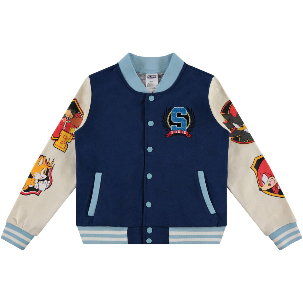 SEGA Boys Sonic the Hedgehog Varsity Jacket, Shadow & Knuckles- Little Boys 4-7