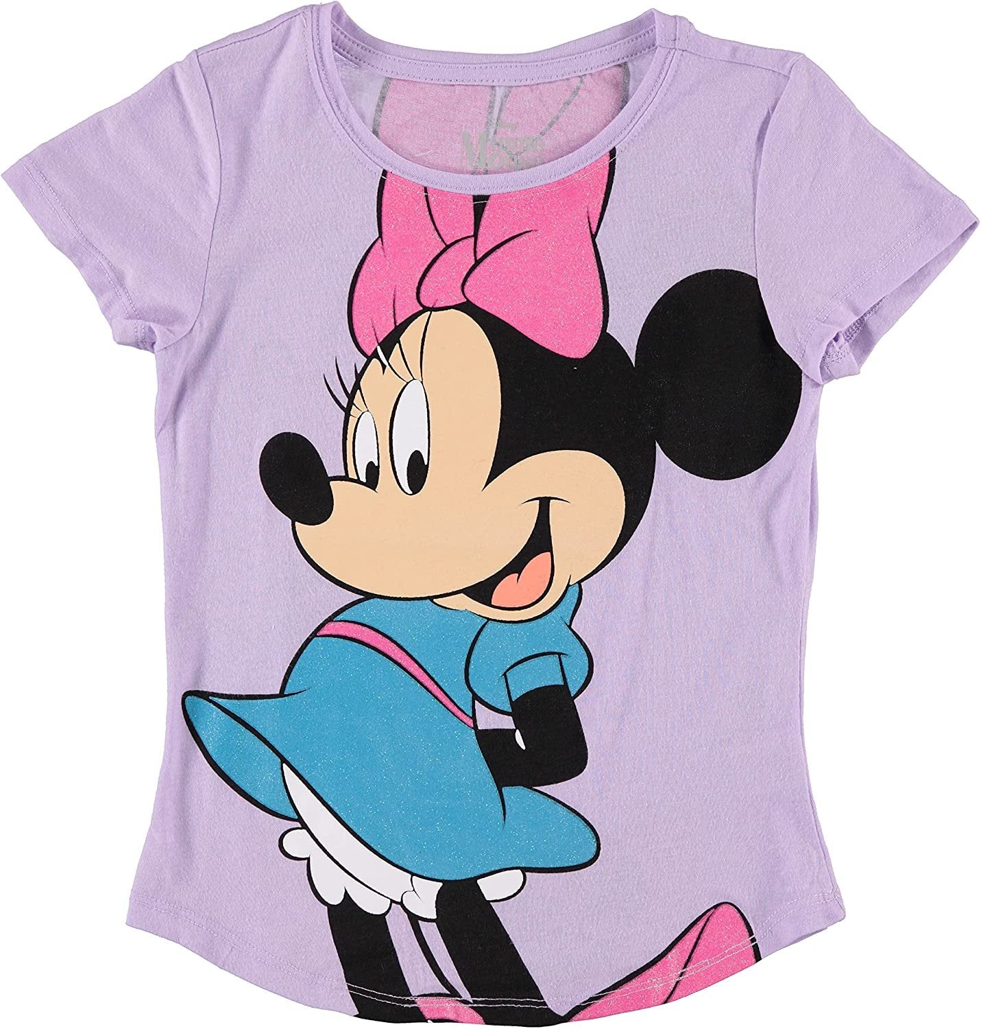 Disney Minnie Mouse Girls Short Sleeve T-Shirt- Front and Back Print - Sizes 4-16