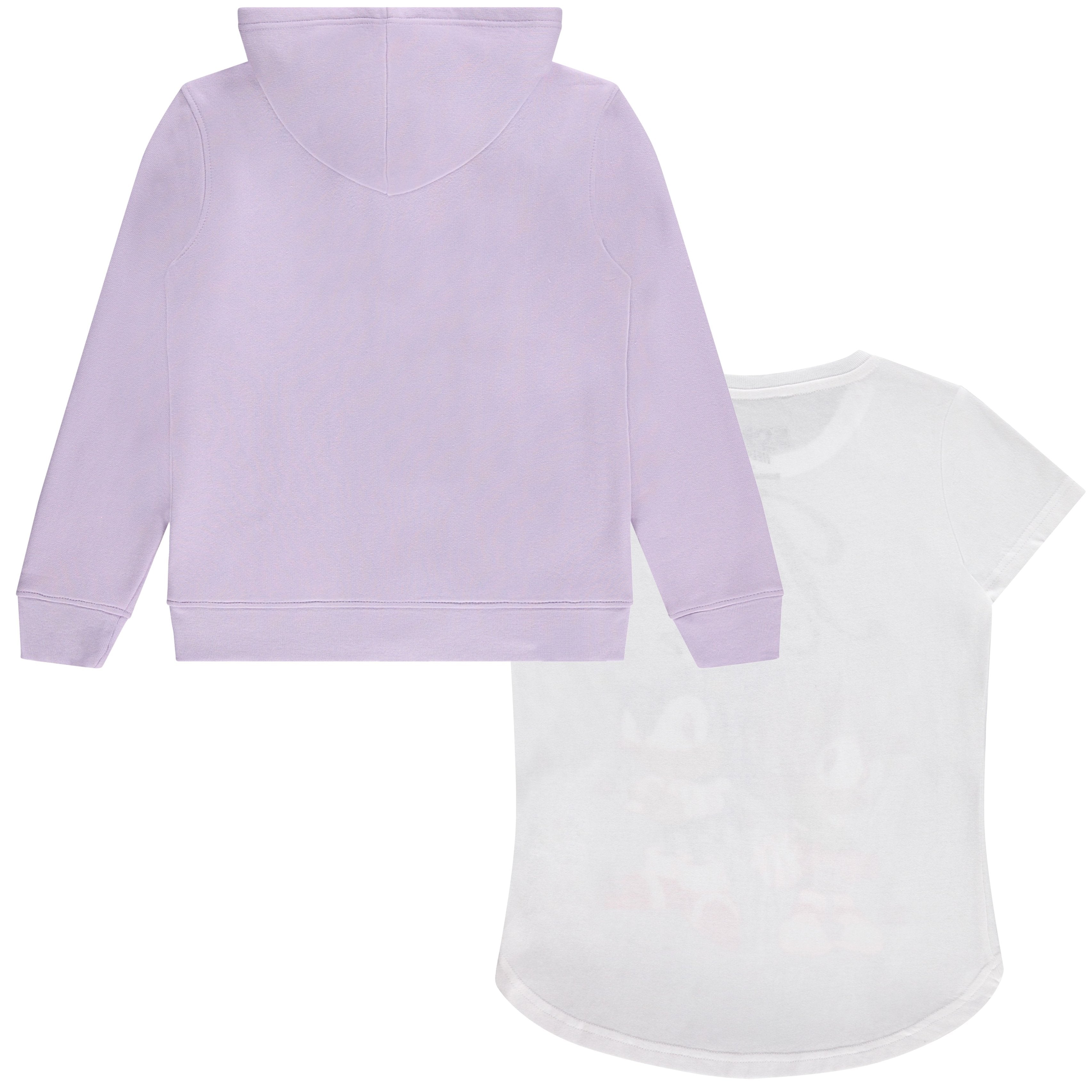 Girls Sonic The Hedgehog Zip Up Hoodie and Short Sleeve T-Shirt Clothing Set -Girls Sizes 4-16