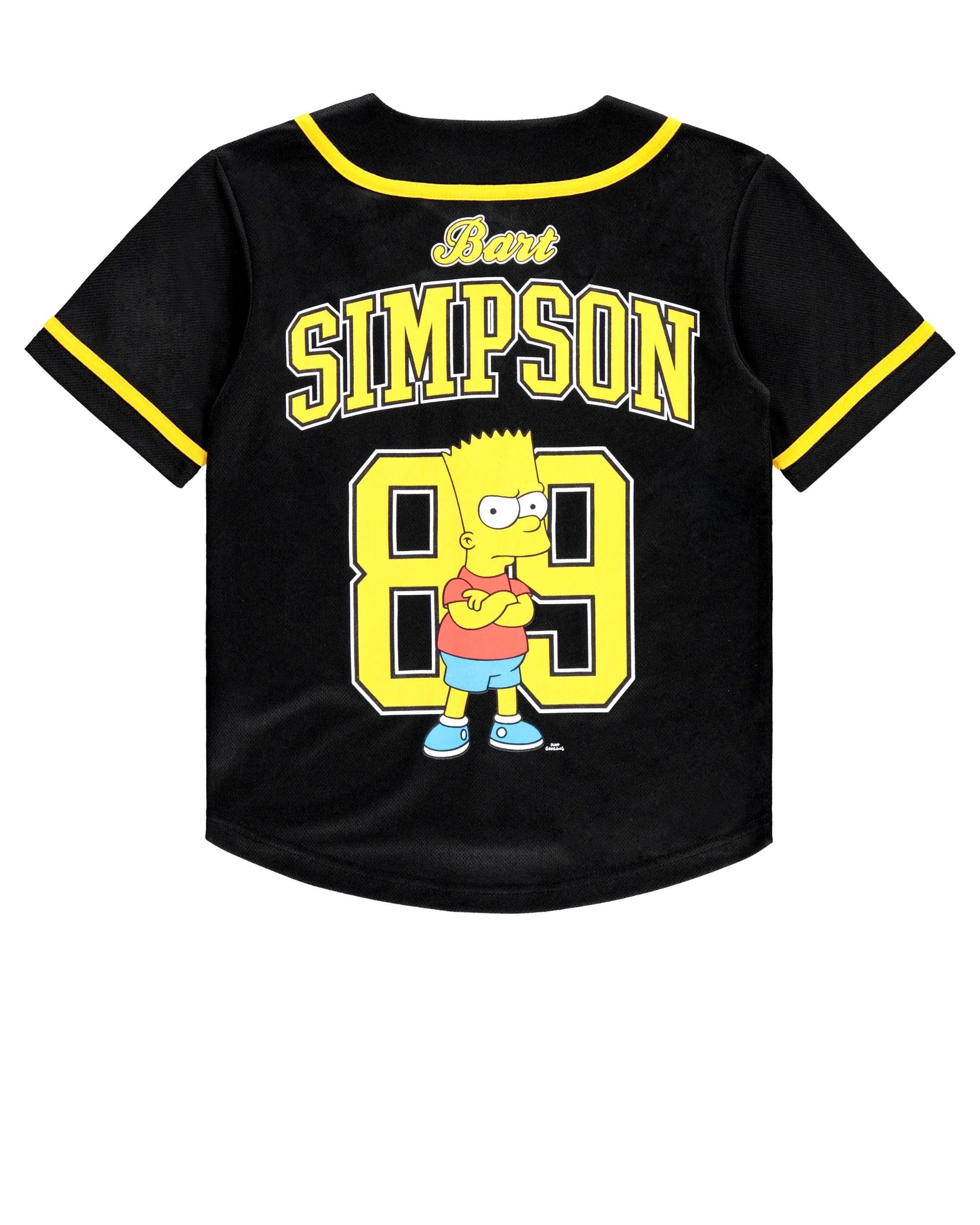 Boys Bart Simpson Baseball Jersey T-Shirt - Little and Big Boys Sizes 4-20 Black