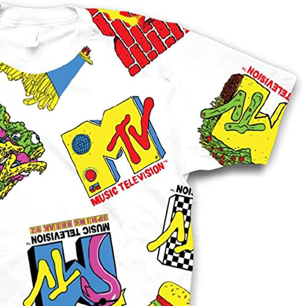 MTV Mens Classic Retro Shirt - #TBT Mens 1980's Clothing - I Want My Allover Print T-Shirt