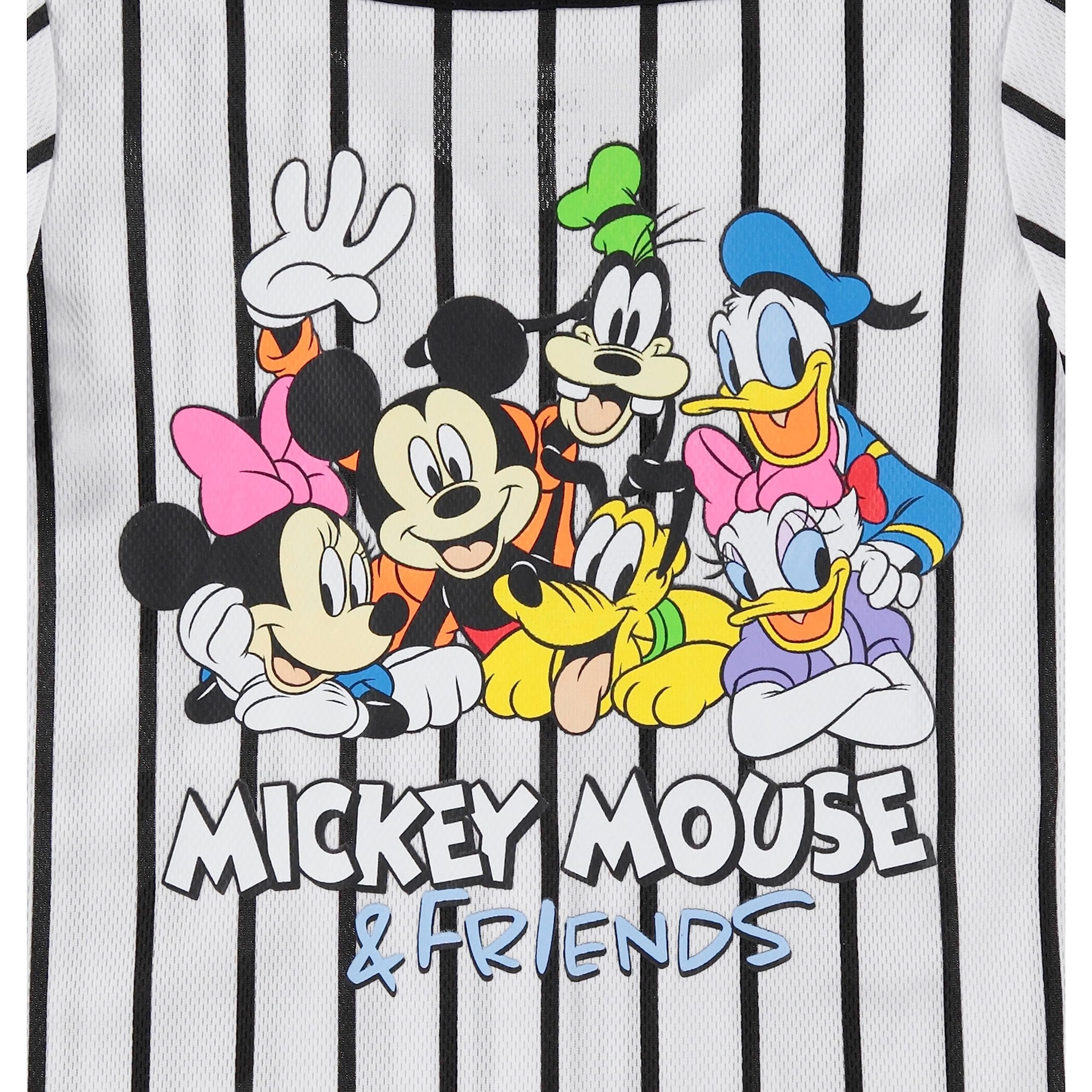 Disney Girls Baseball Jersey T-Shirt with Lilo & Stitch and Mickey Mouse- Girls Sizes 4-16 Hot Pink