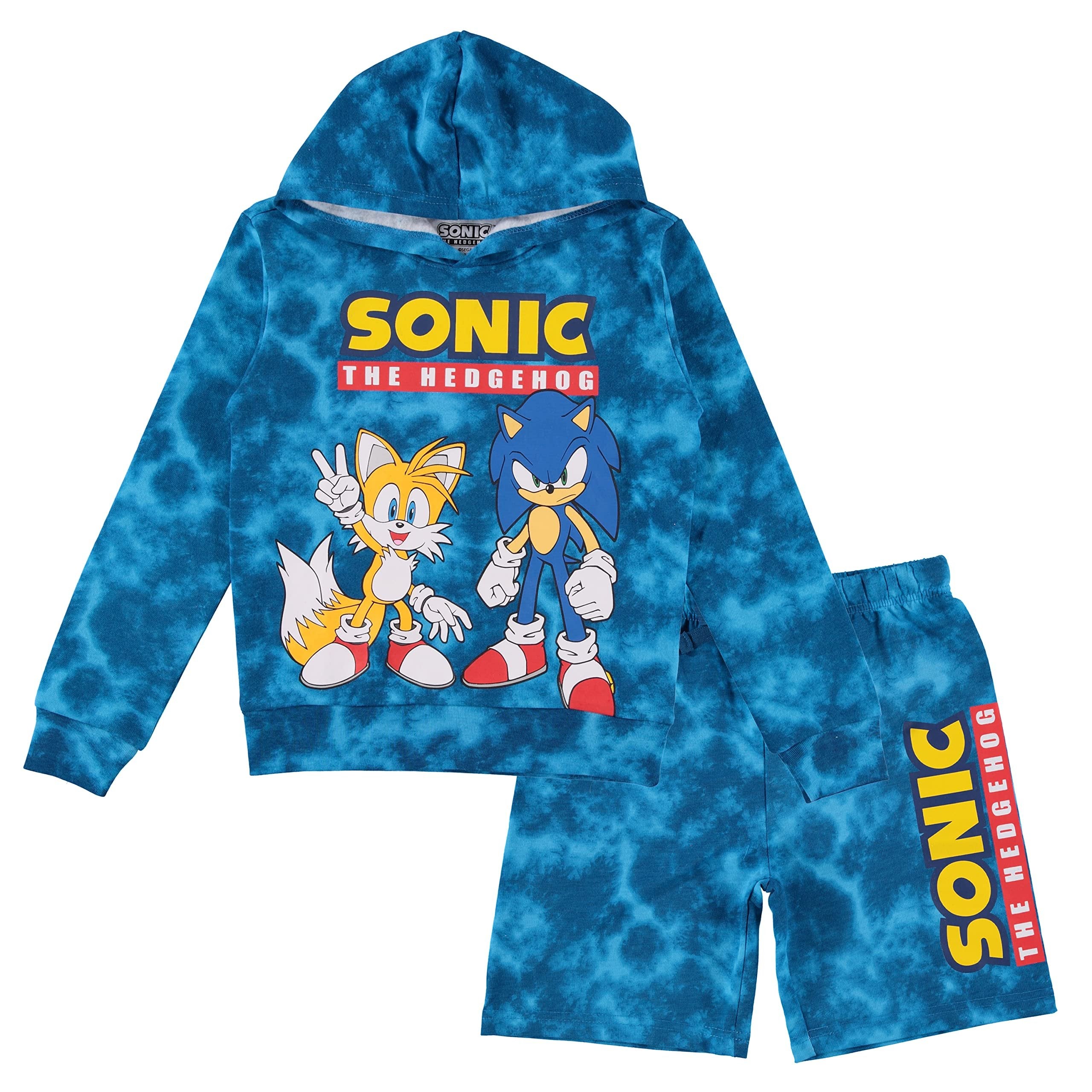 Boys Sonic The Hedgehog Hoodie and Shorts 2-Piece Set - Sonic Shorts and Hoodie Clothing Set