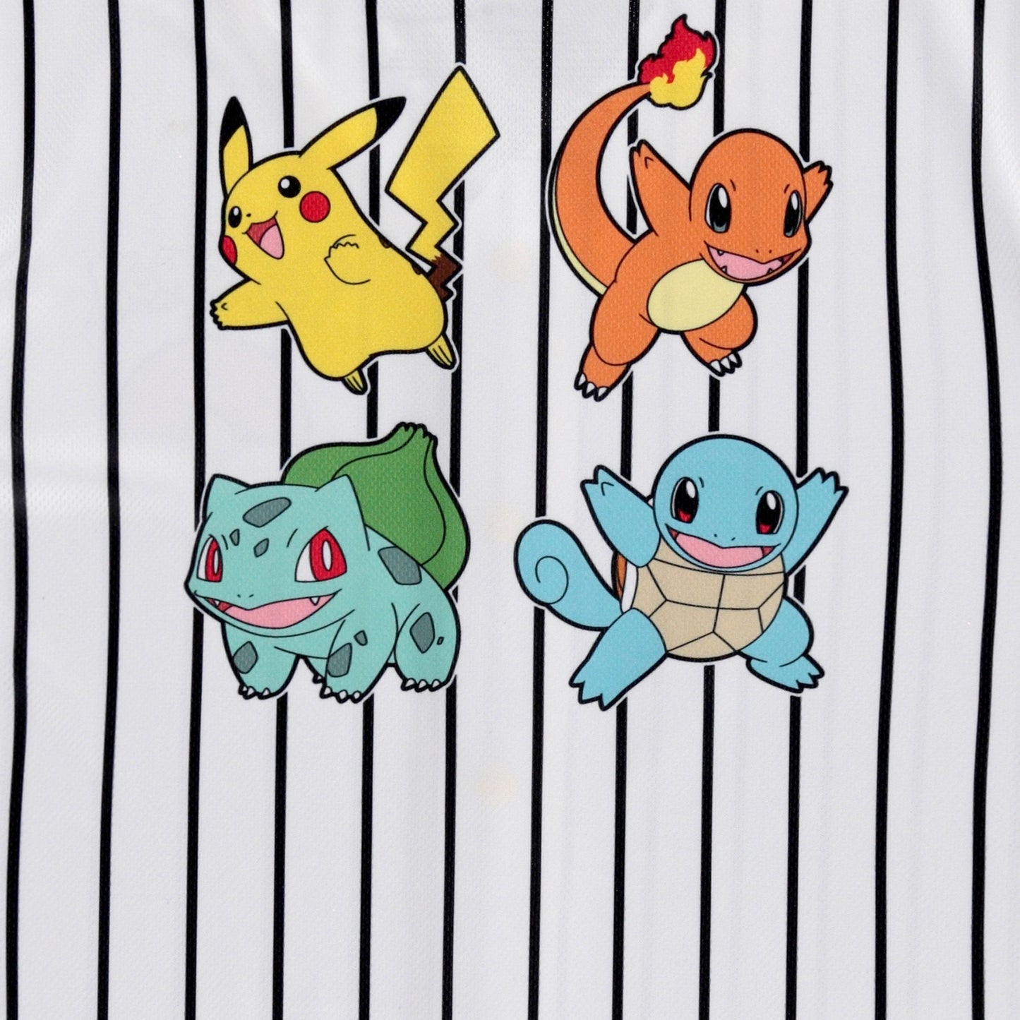 Boys Pokémon Baseball Jersey Shirt - Featuring Pikachu, Charizard, Squirtle and Bulbasaur- Little and Big Boys Sizes XS-XL White