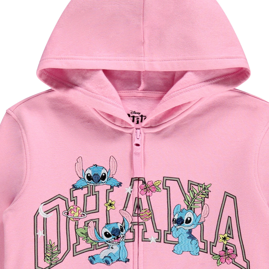 DISNEY Girls Lilo & Stitch Zip Up Hoodie - Little and Big Girls Sizes 4-16