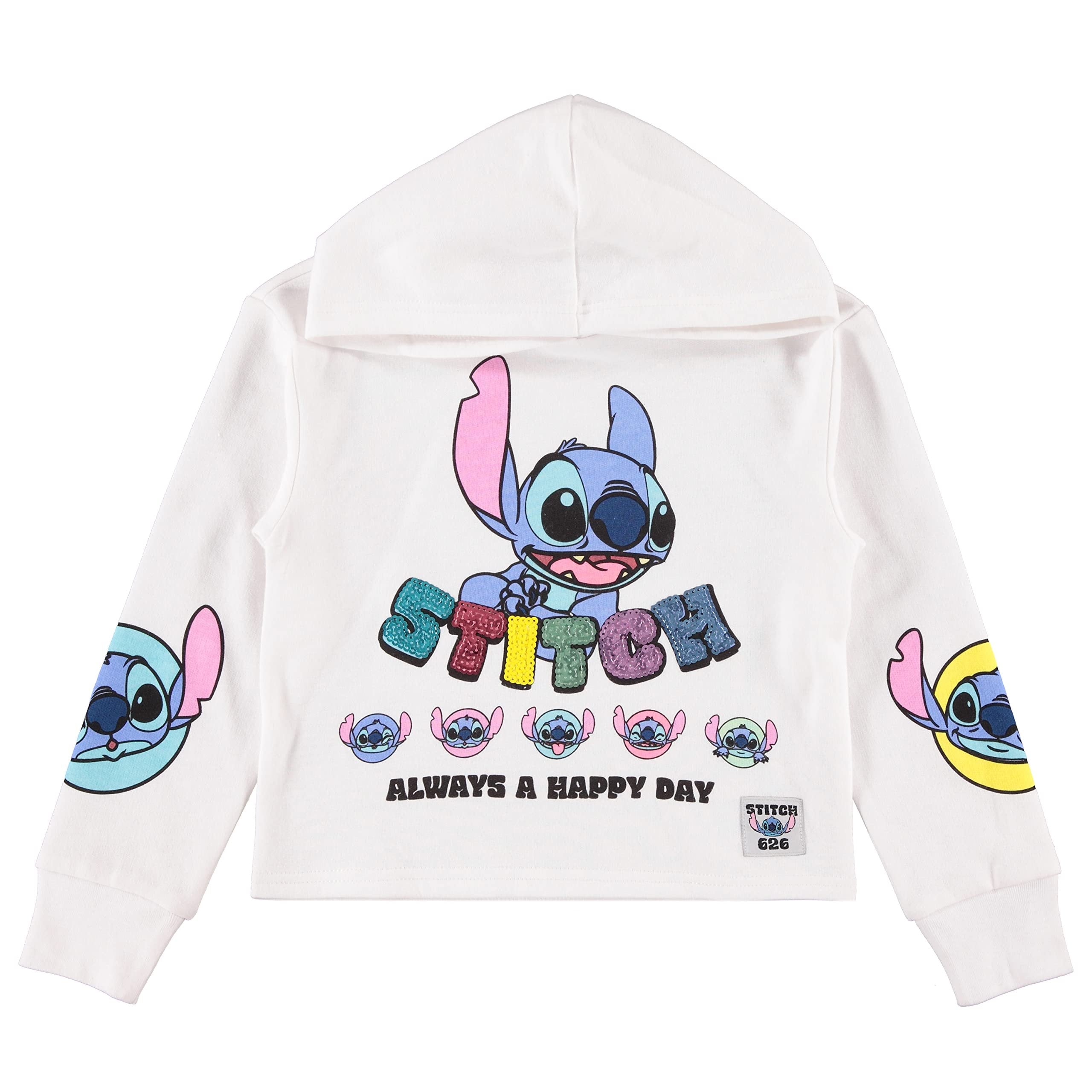 Disney Lilo & Stitch Girls Hoodie - Stitch Skimmer Pull Over Hoodie- Little and Big Girl Sizes 4-16