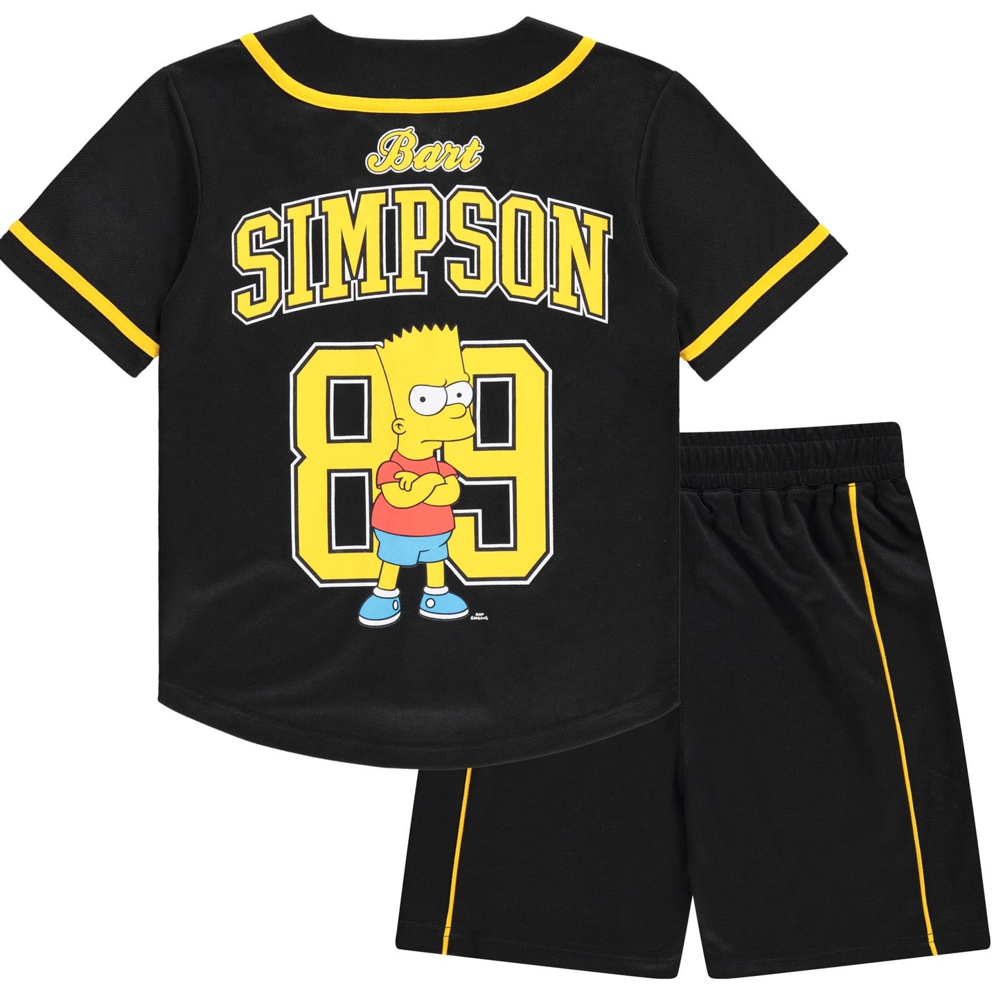 Boys Bart Simpson Baseball Jersey Shirt and Shorts Clothing Set- Little and Big Boys Sizes 4-20