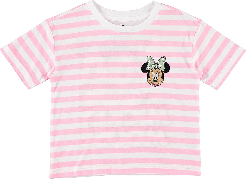 Disney Minnie Mouse Girls Short Sleeve T-Shirt- Front and Back Print - Sizes 4-16