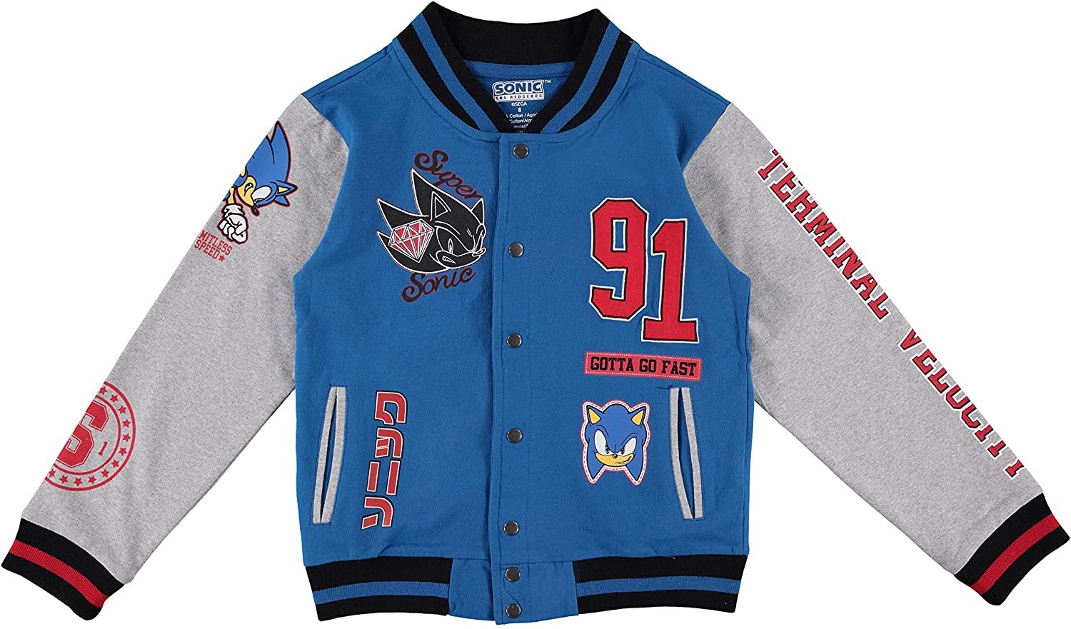 SEGA Boys' Sonic The Hedgehog Varsity Jacket & Tee Bundle Set