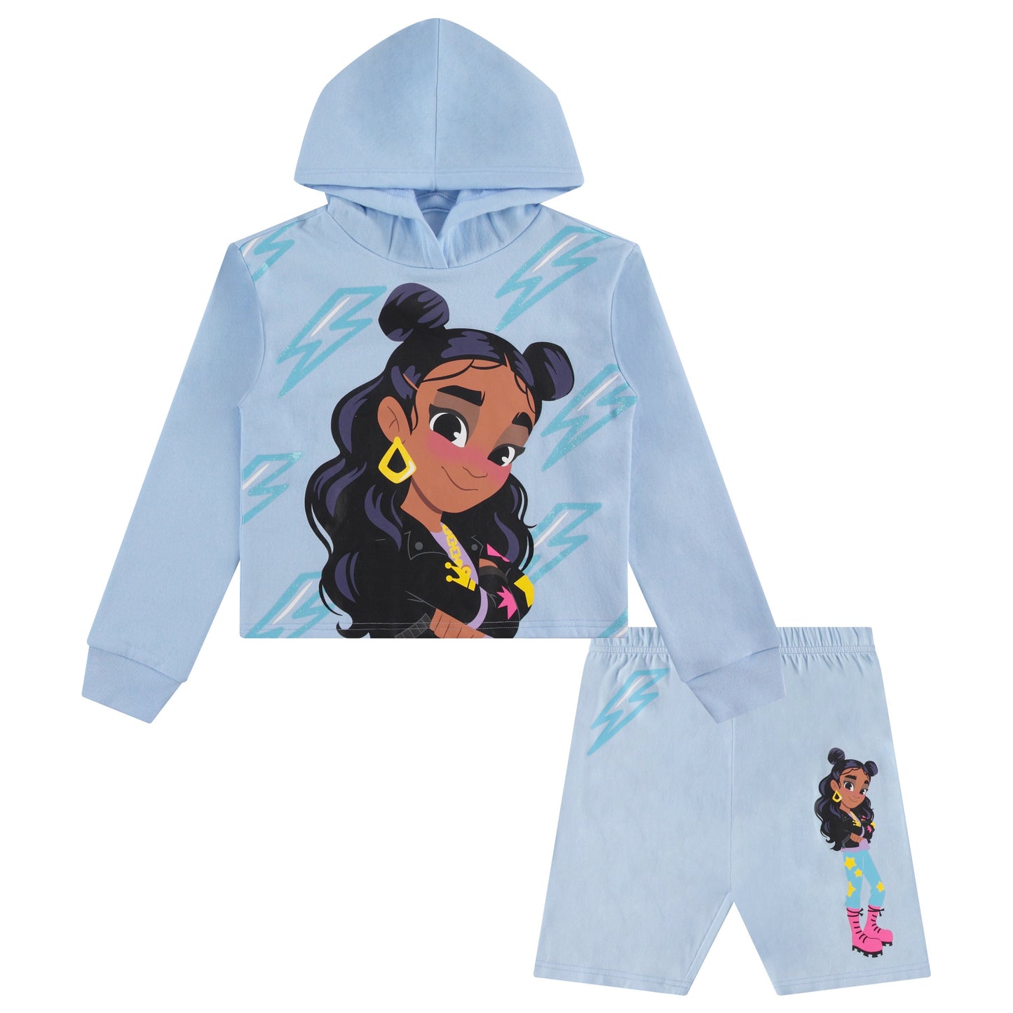 Girls Nickelodeon That Girl Lay Lay Pullover Hoodie and Shorts Clothing Set - Little and Big Girl Sizes 4-16