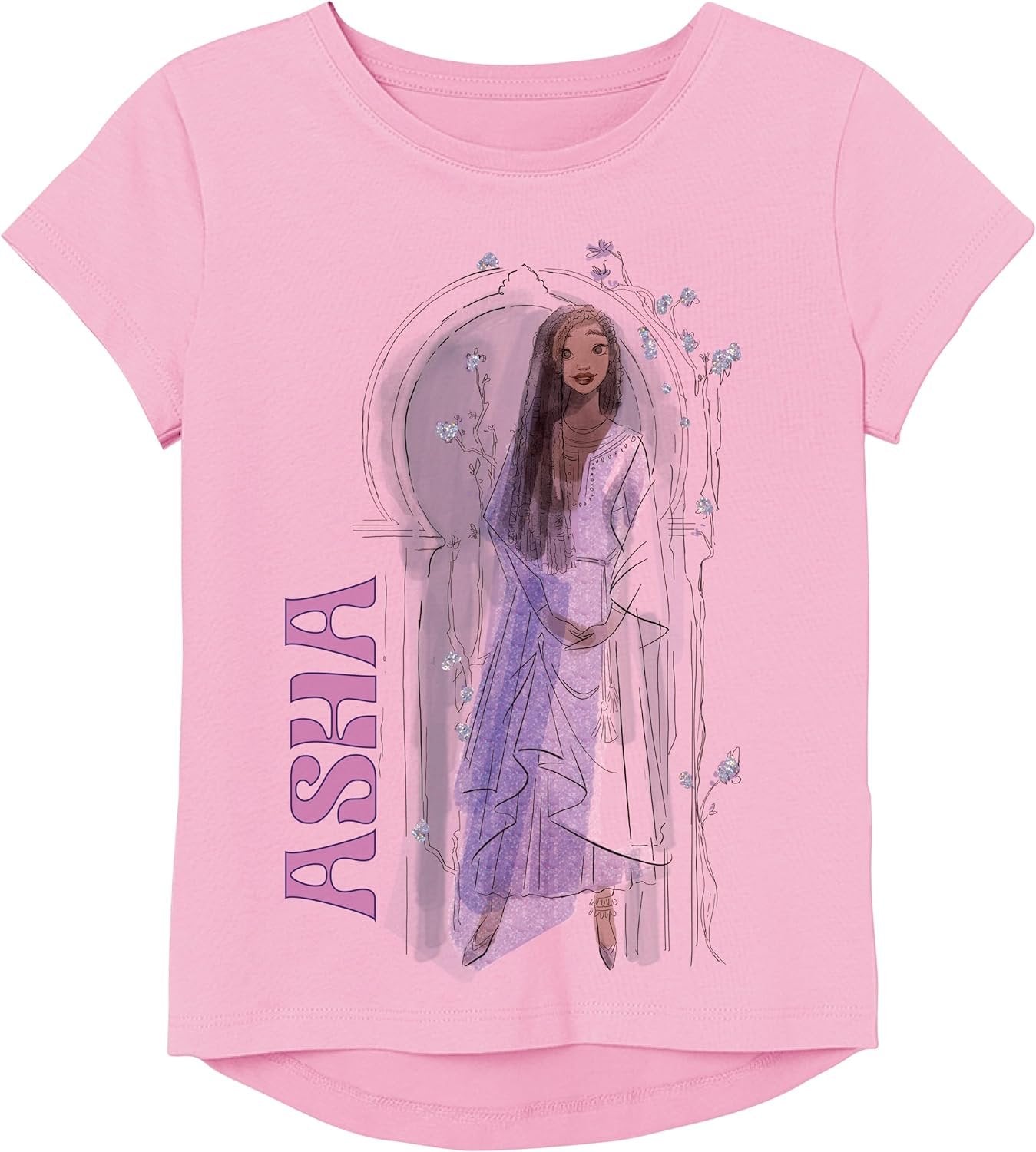 Disney Girls Wish Movie Asha Star & Valentino Short Sleeve T-Shirt - Sizes 2-16